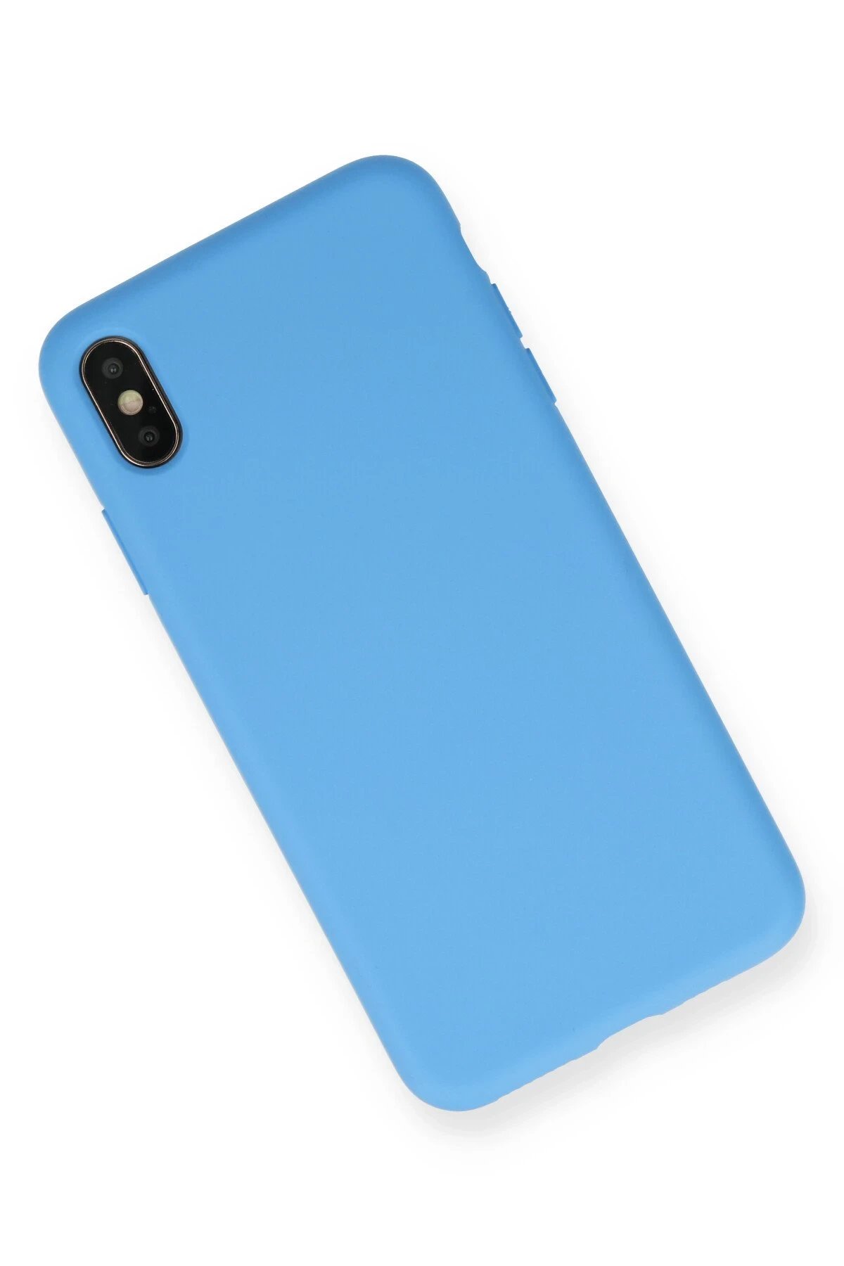 Newface iPhone XS Max Kılıf Nano içi Kadife Silikon - Mavi