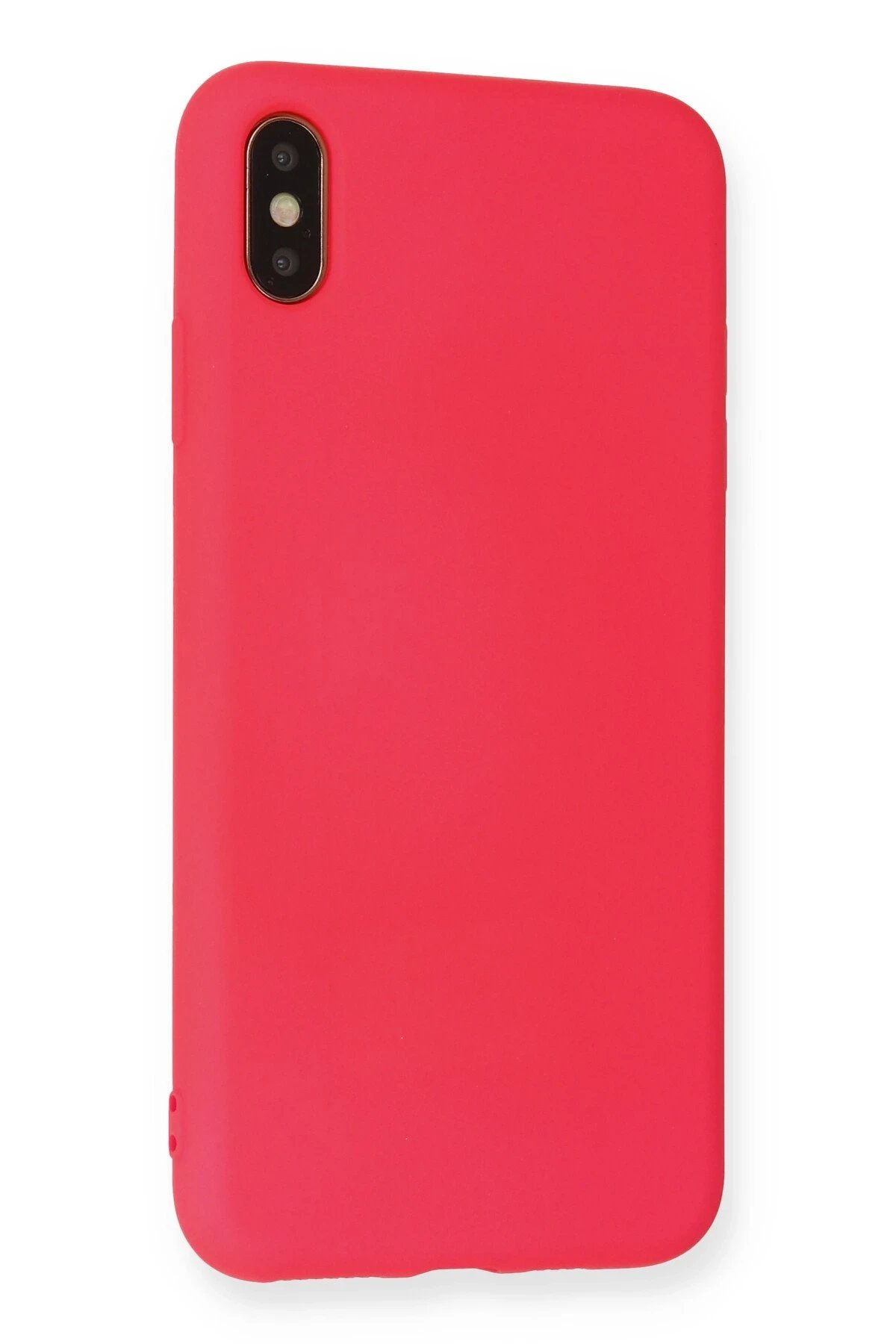 Newface iPhone XS Max Kılıf Nano içi Kadife Silikon - Koyu Pembe