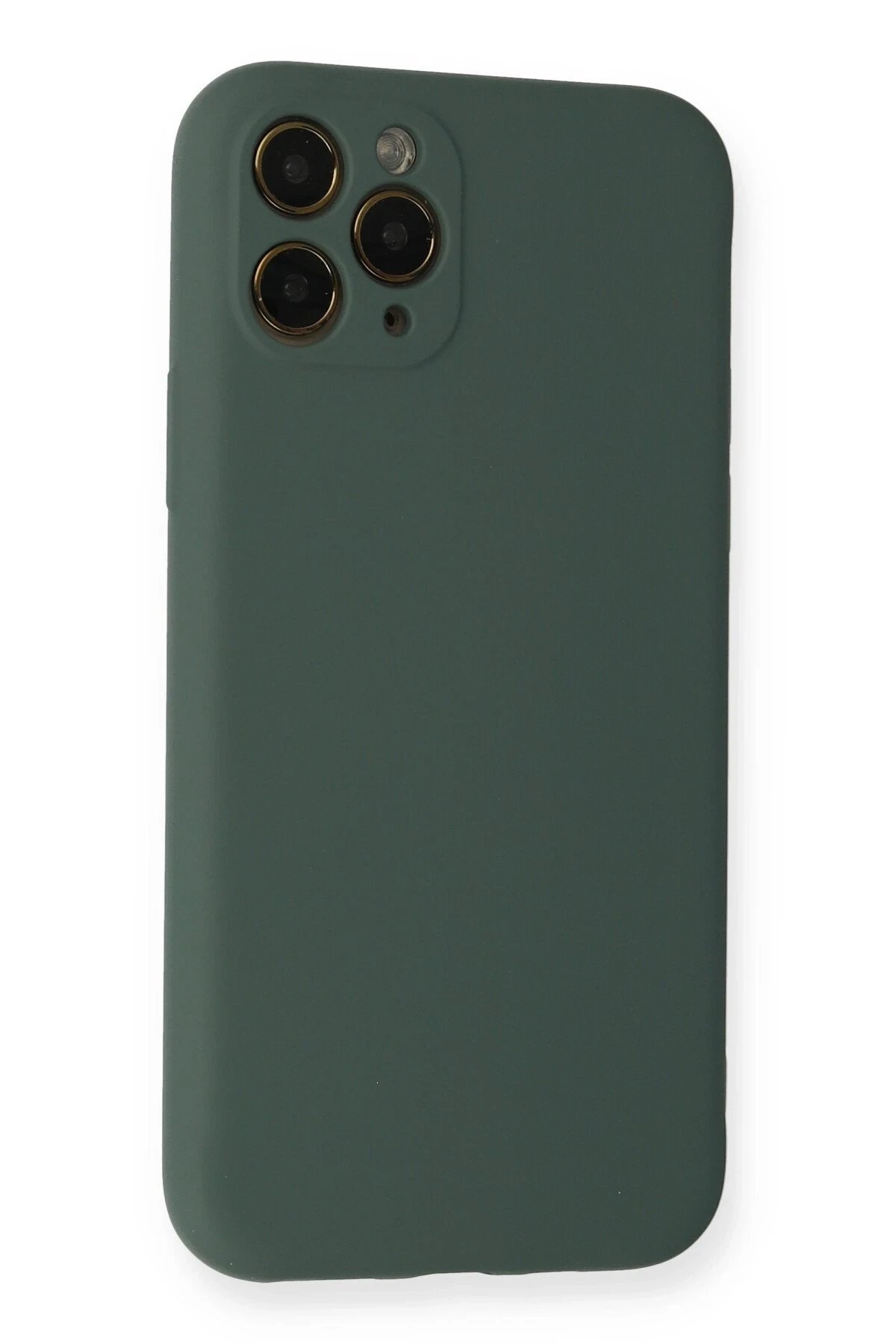 Newface iPhone 11 Pro Kılıf Nano içi Kadife Silikon - Koyu Yeşil