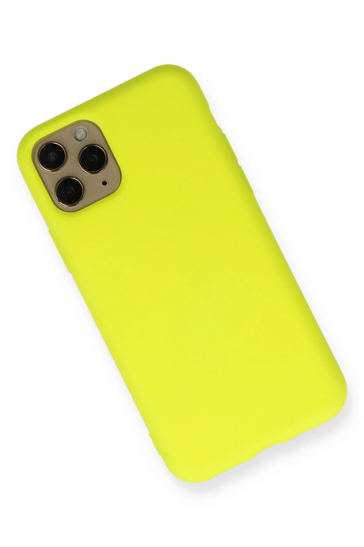 Newface iPhone 11 Pro Kılıf Nano içi Kadife Silikon - Sarı