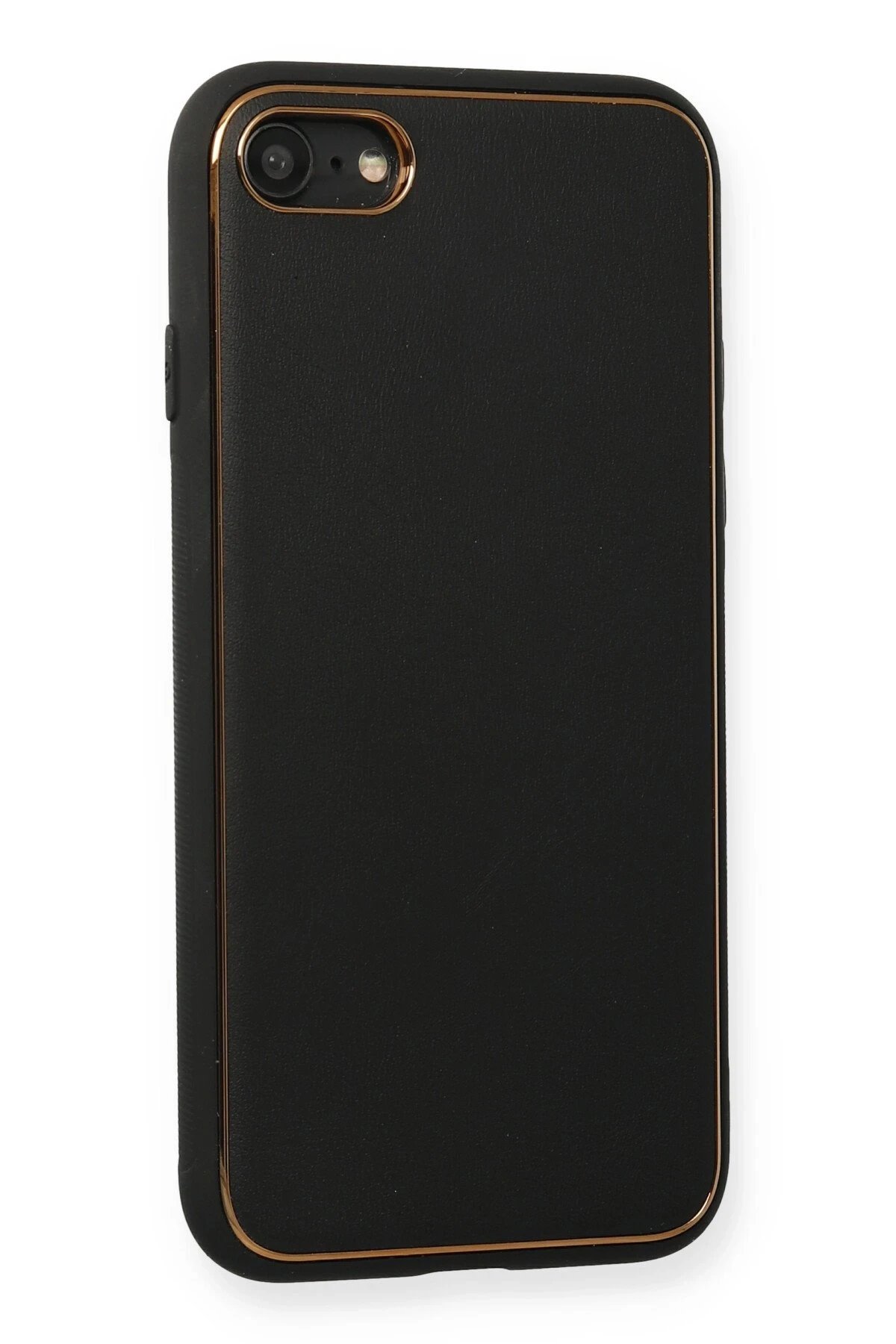 Newface iPhone 7 Kılıf Coco Deri Silikon Kapak - Siyah