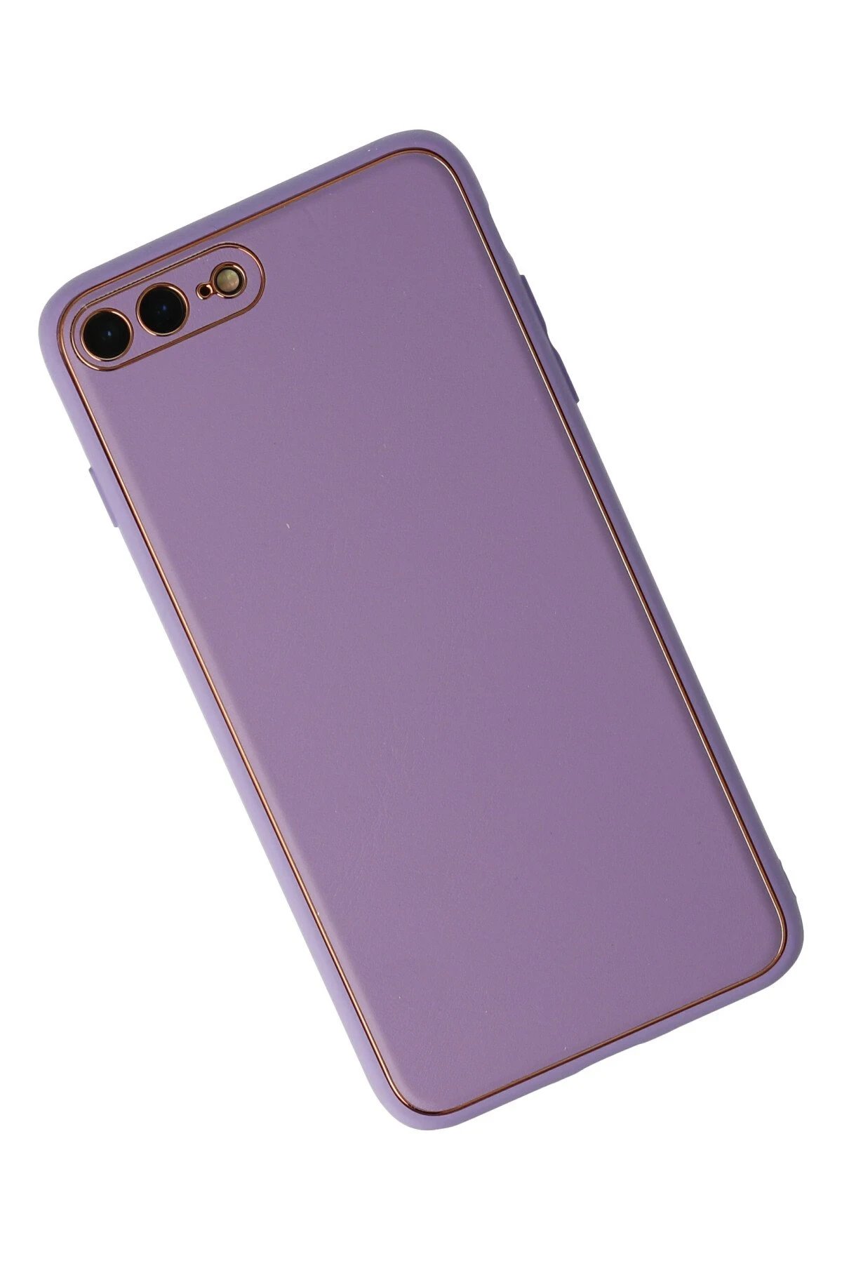 Newface iPhone 7 Plus Kılıf Coco Deri Silikon Kapak - Lila