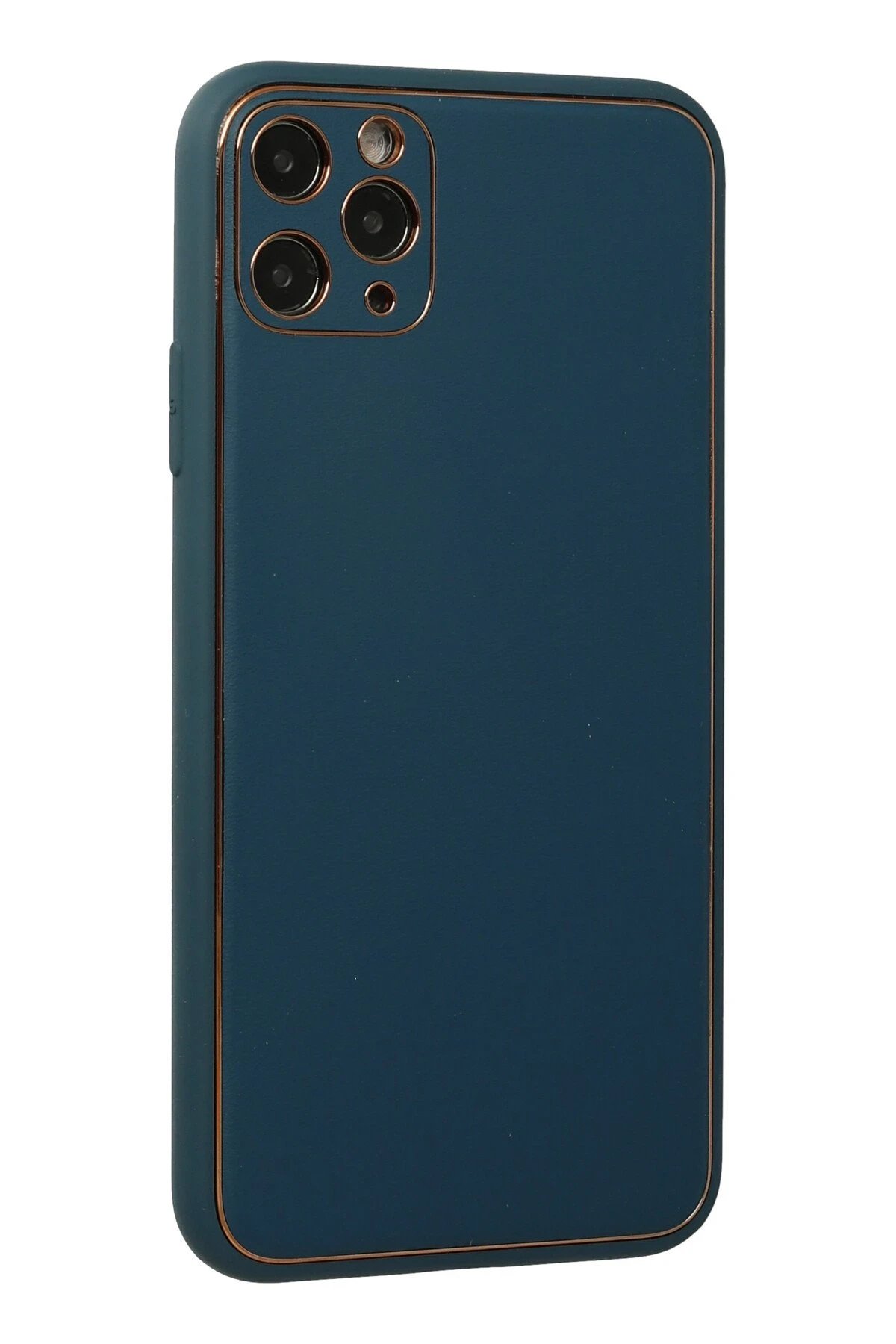 Newface iPhone 11 Pro Kılıf Coco Deri Silikon Kapak - Mavi