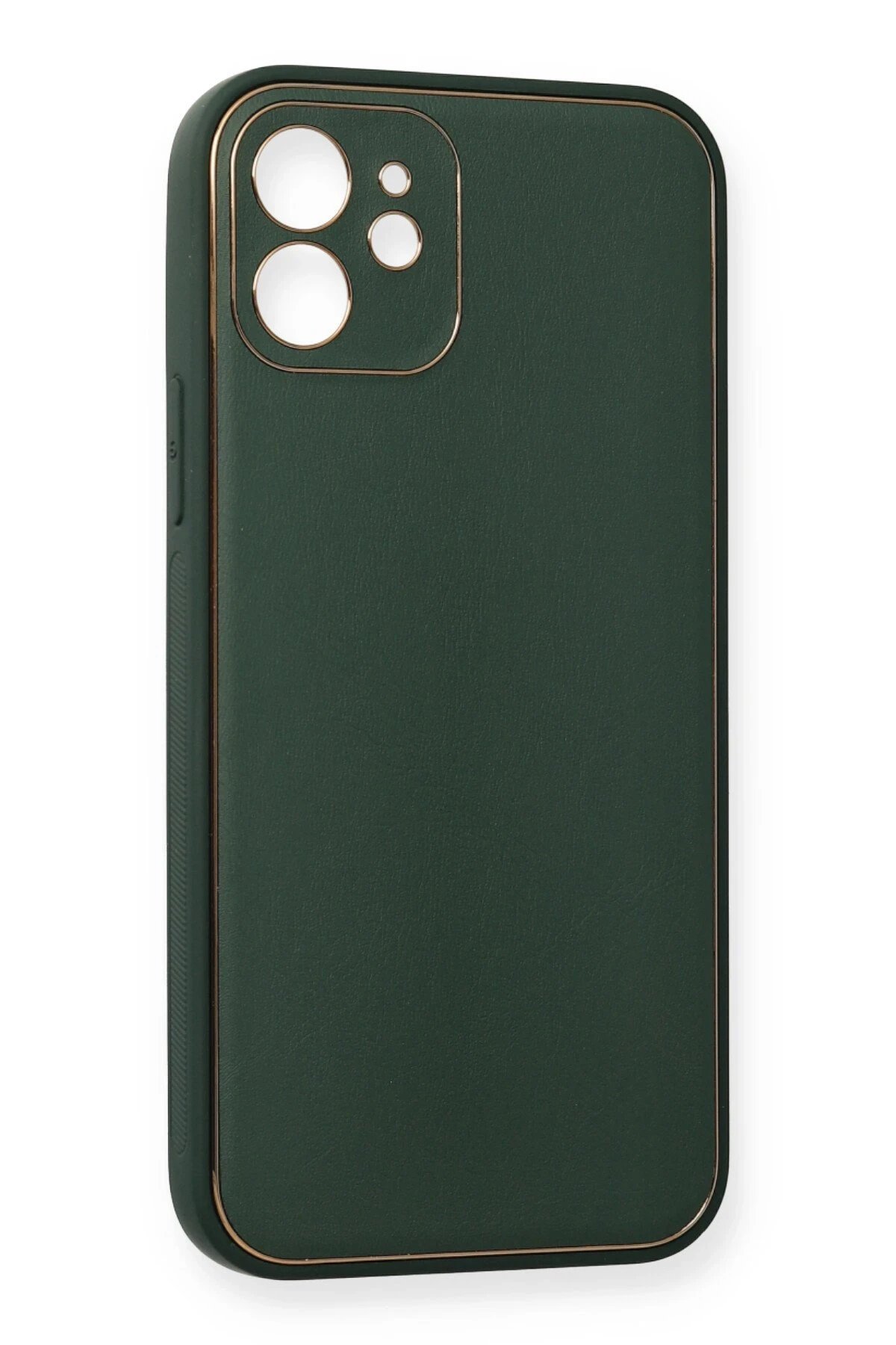 Newface iPhone 12 Mini Kılıf Coco Deri Silikon Kapak - Yeşil