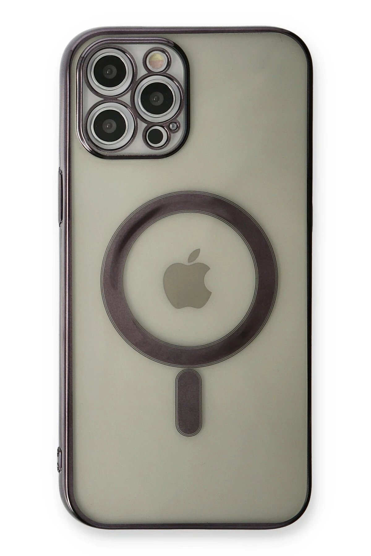 Newface iPhone 12 Pro Max Kılıf Magneticsafe Lazer Silikon - Siyah