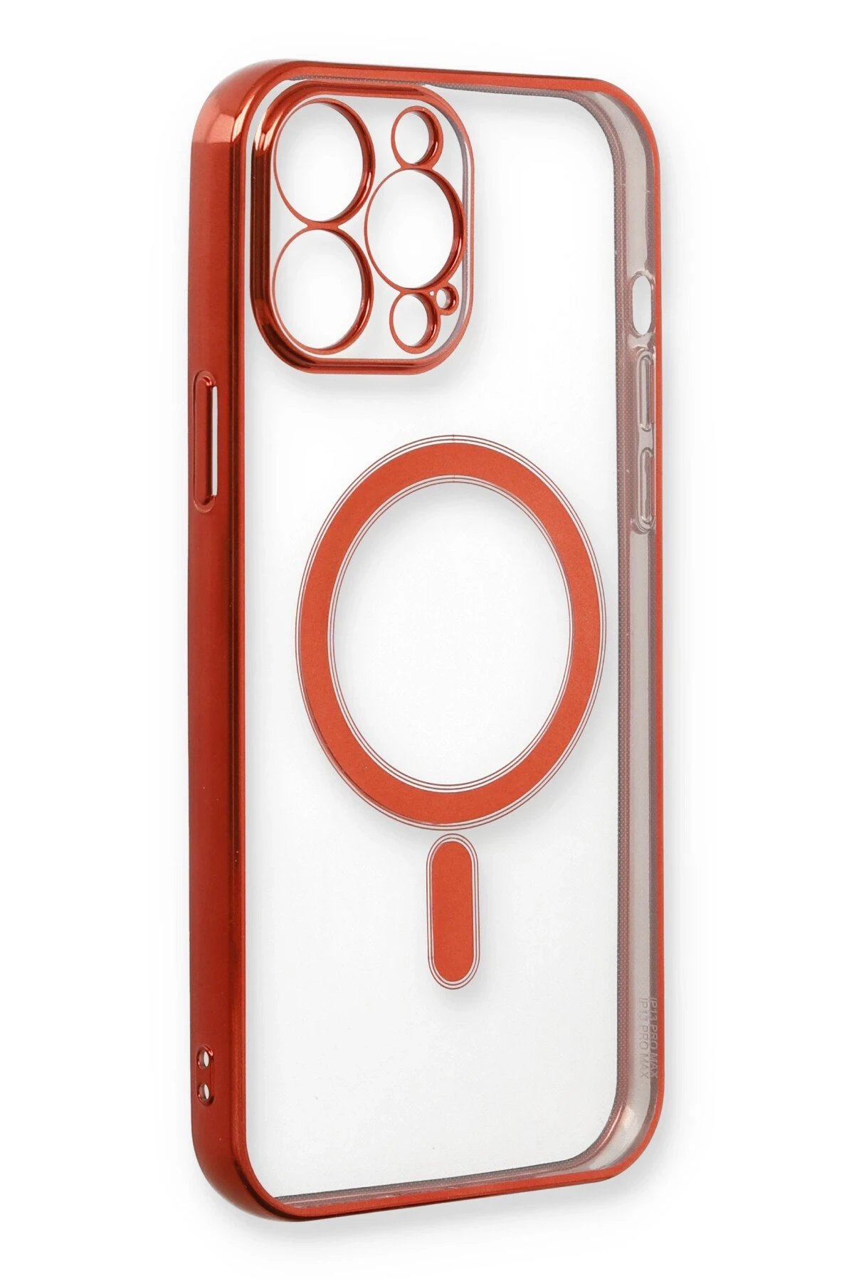 Newface iPhone 13 Pro Max Kılıf Magneticsafe Lazer Silikon - Kırmızı