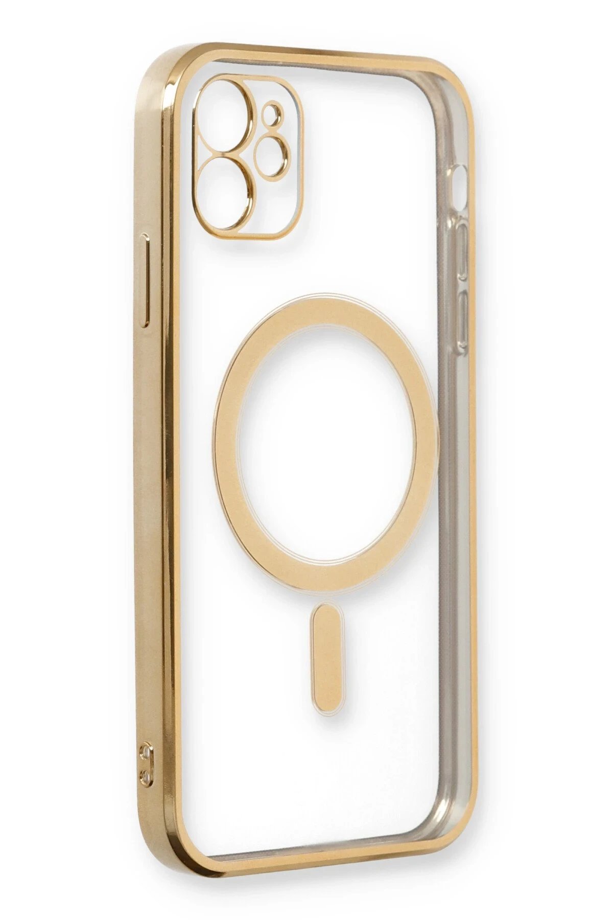 Newface iPhone 12 Kılıf Magneticsafe Lazer Silikon - Gold