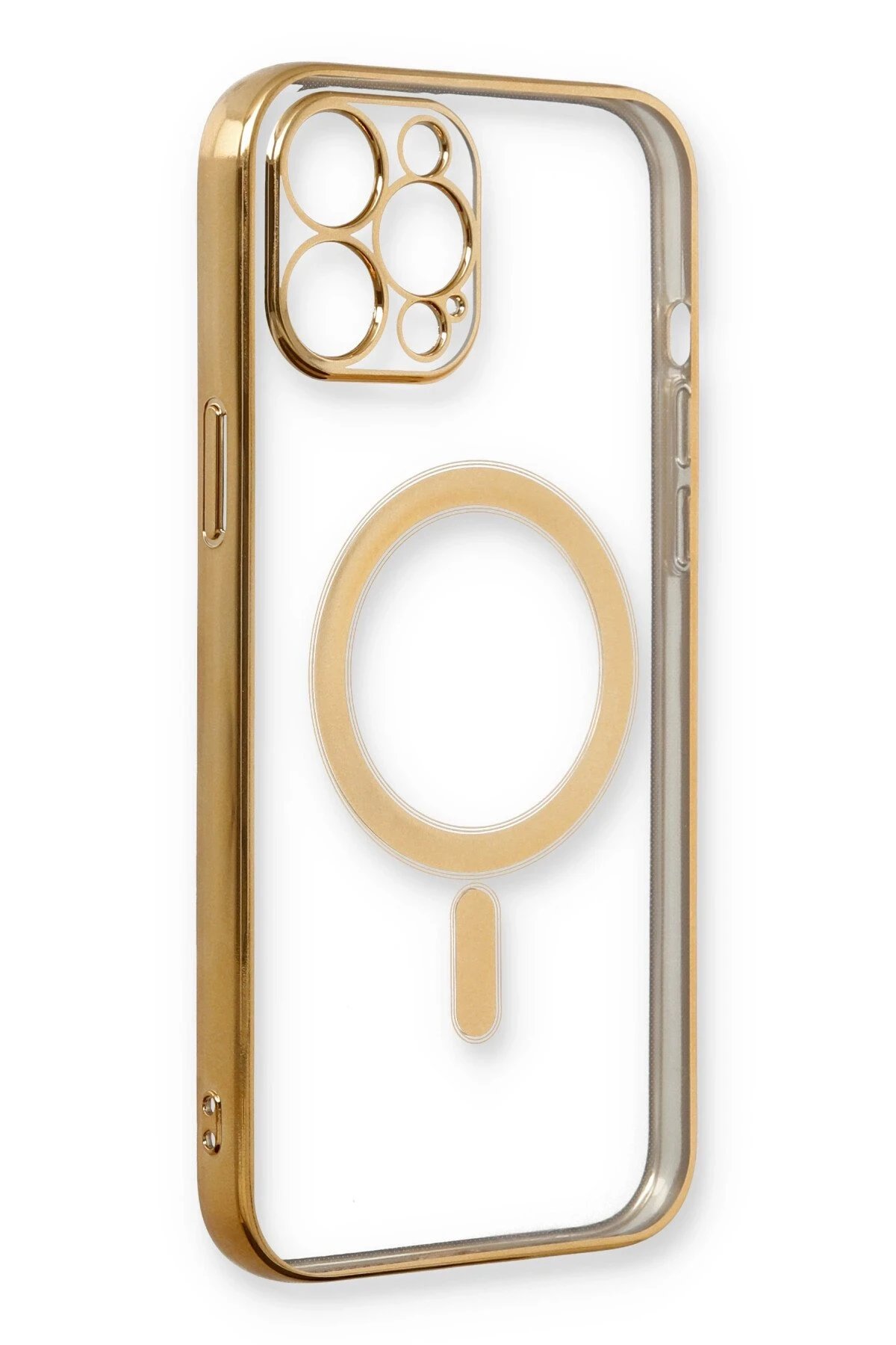 Newface iPhone 12 Pro Kılıf Magneticsafe Lazer Silikon - Gold