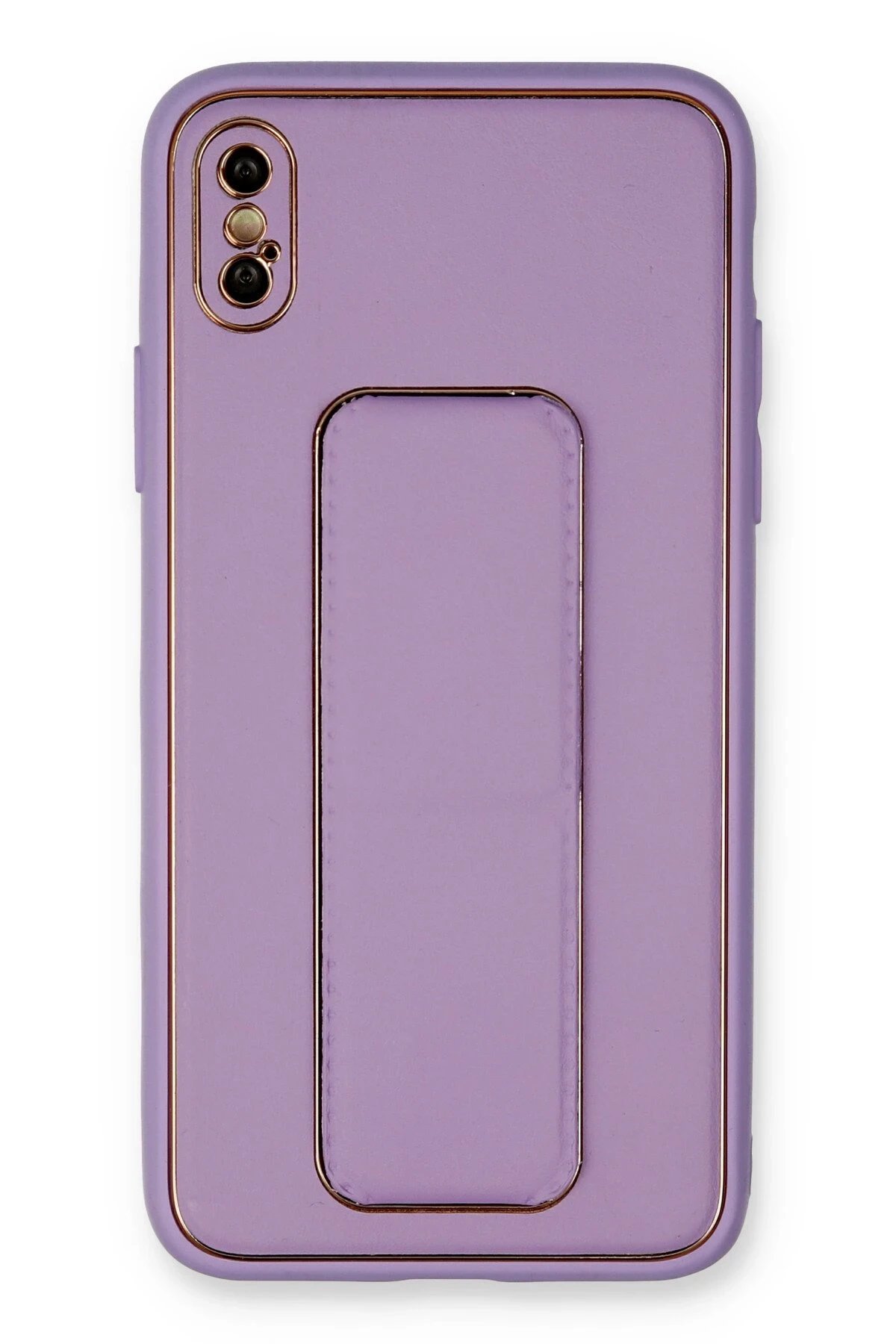 Newface iPhone X Kılıf Coco Deri Standlı Kapak - Koyu Lila