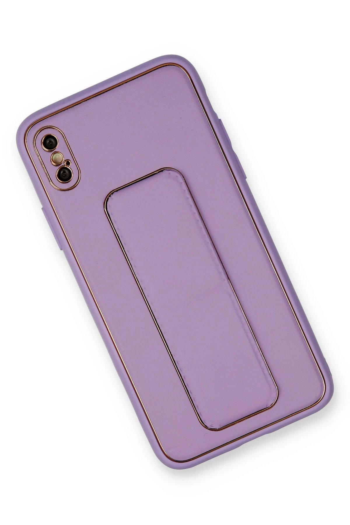 Newface iPhone X Kılıf Coco Deri Standlı Kapak - Koyu Lila