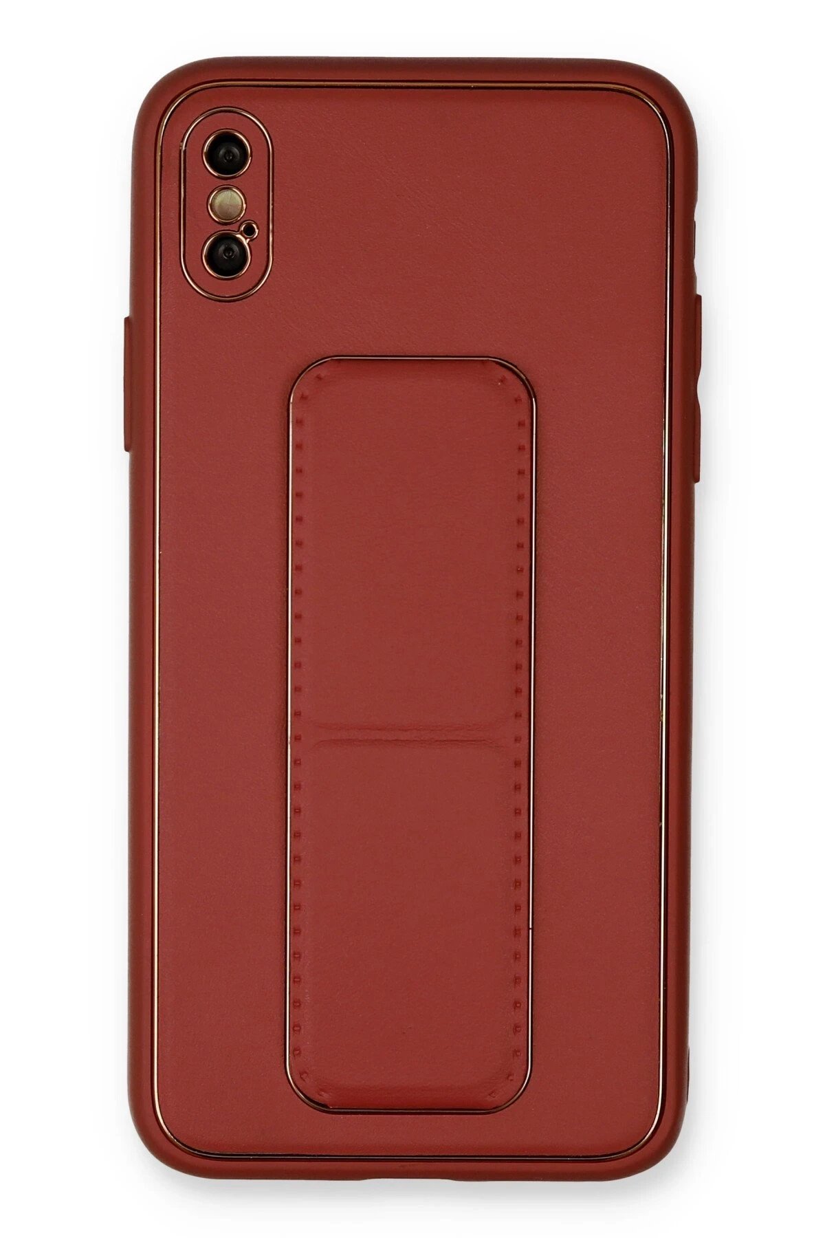 Newface iPhone XS Max Kılıf Coco Deri Standlı Kapak - Fuşya