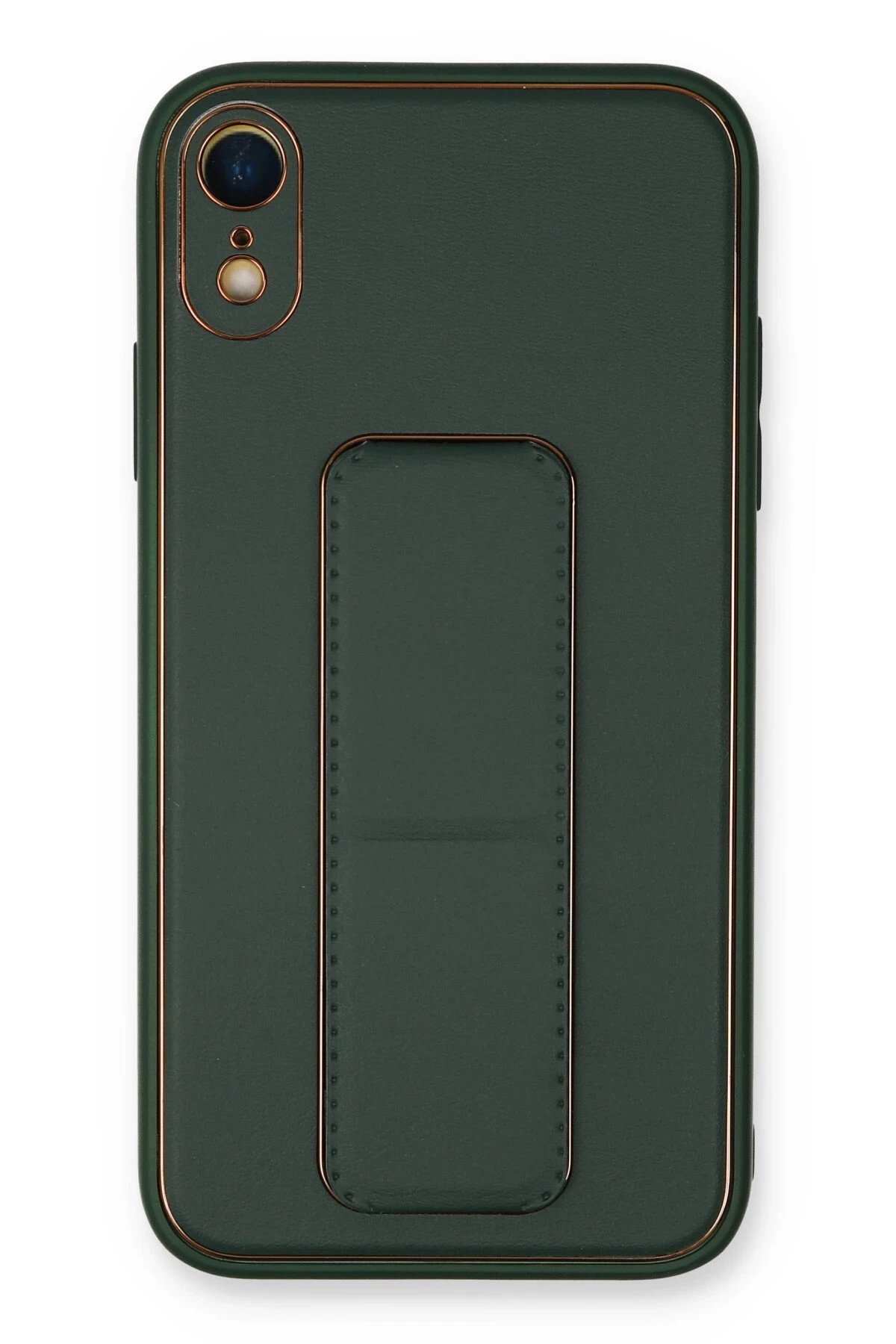 Newface iPhone XR Kılıf Coco Deri Standlı Kapak - Yeşil