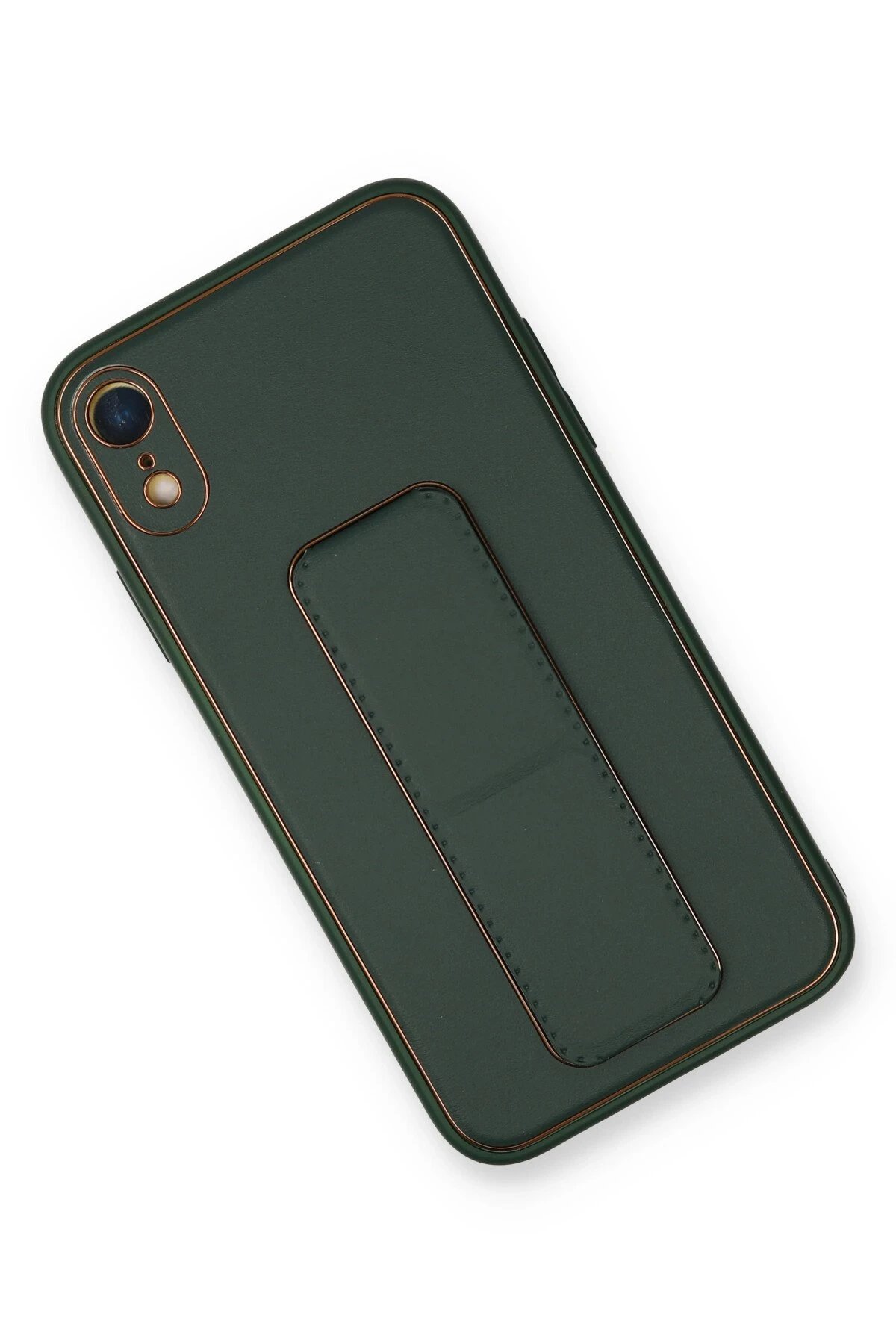 Newface iPhone XR Kılıf Coco Deri Standlı Kapak - Yeşil