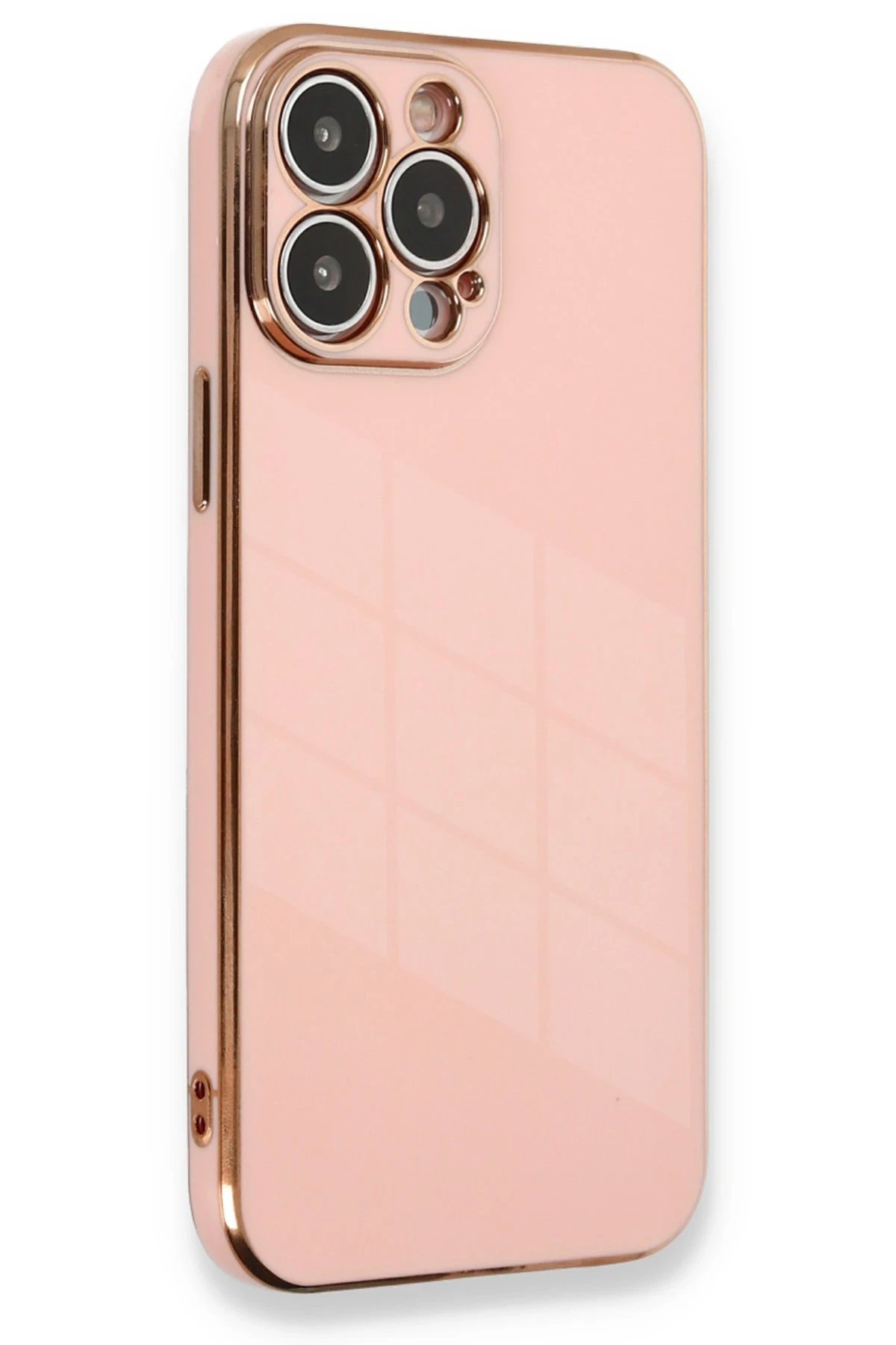 Newface iPhone 13 Pro Max Kılıf Volet Silikon - Pembe