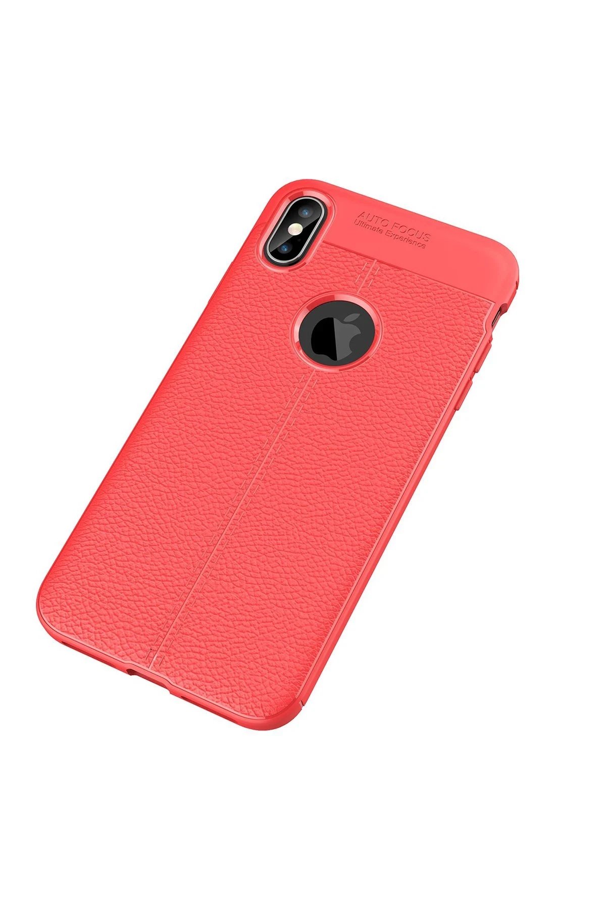 Newface iPhone X Kılıf Auto Focus Kapak - Kırmızı