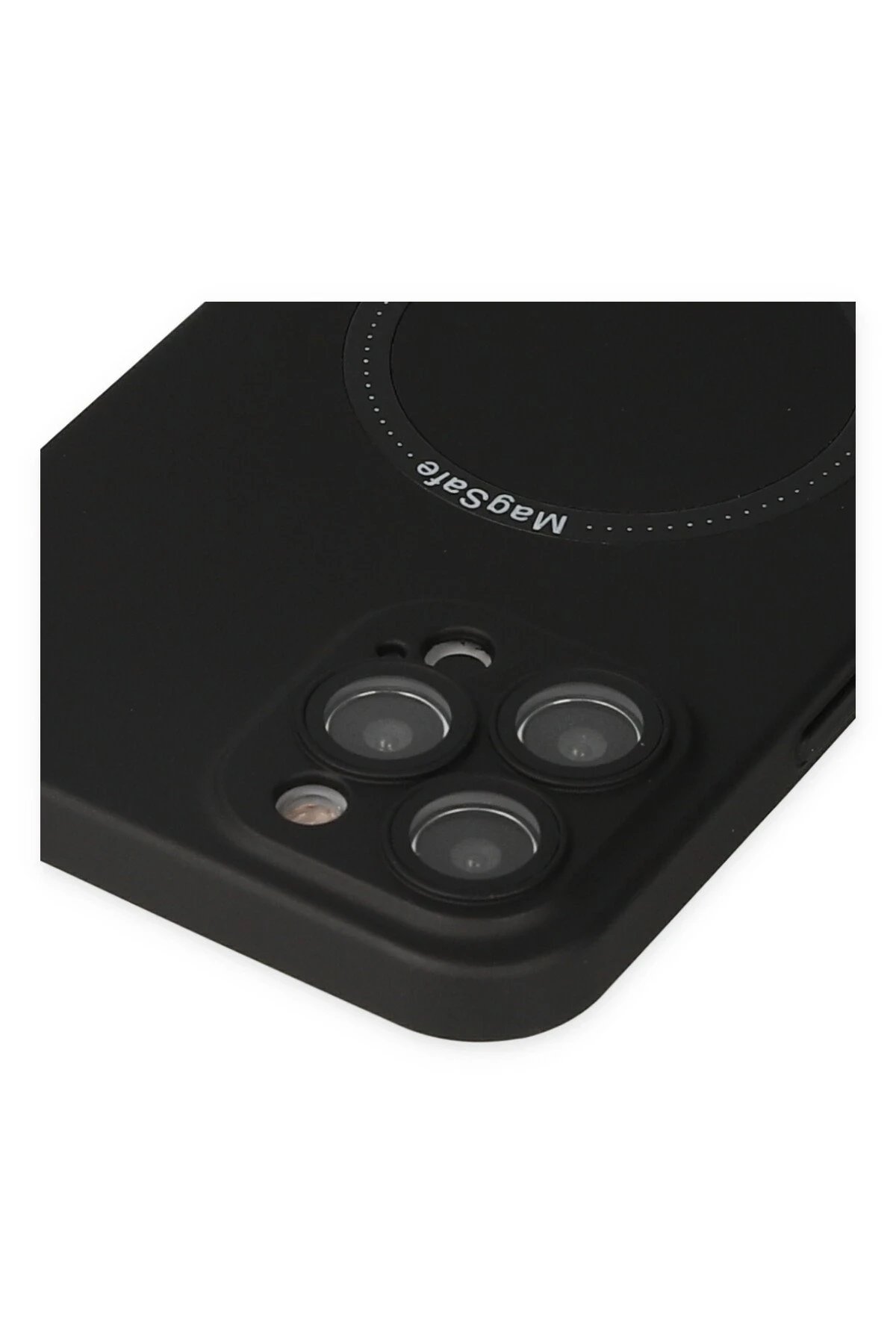 Newface iPhone 12 Pro Max Kılıf Jack Magneticsafe Lens Silikon - Siyah