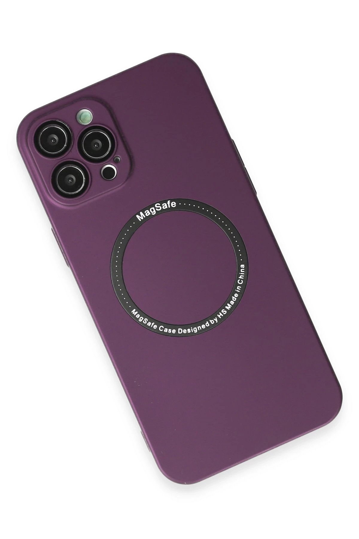 Newface iPhone 12 Pro Max Kılıf Jack Magneticsafe Lens Silikon - Mürdüm
