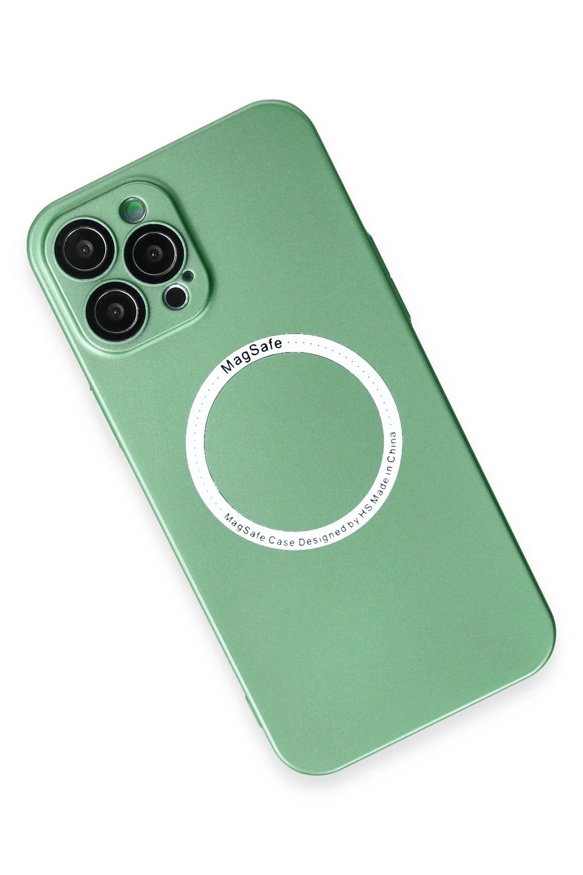 Newface iPhone 12 Pro Max Kılıf Jack Magneticsafe Lens Silikon - Yeşil