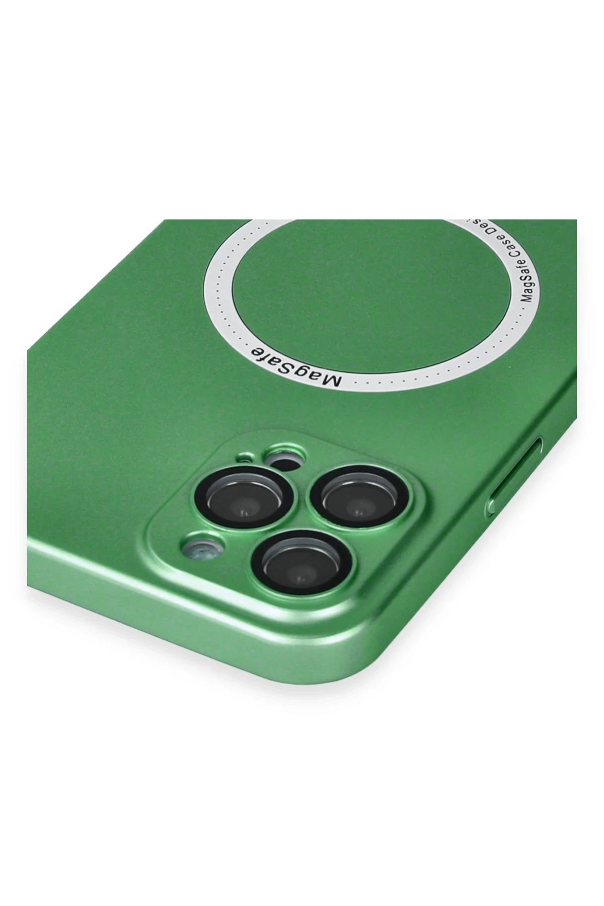 Newface iPhone 12 Pro Max Kılıf Jack Magneticsafe Lens Silikon - Yeşil