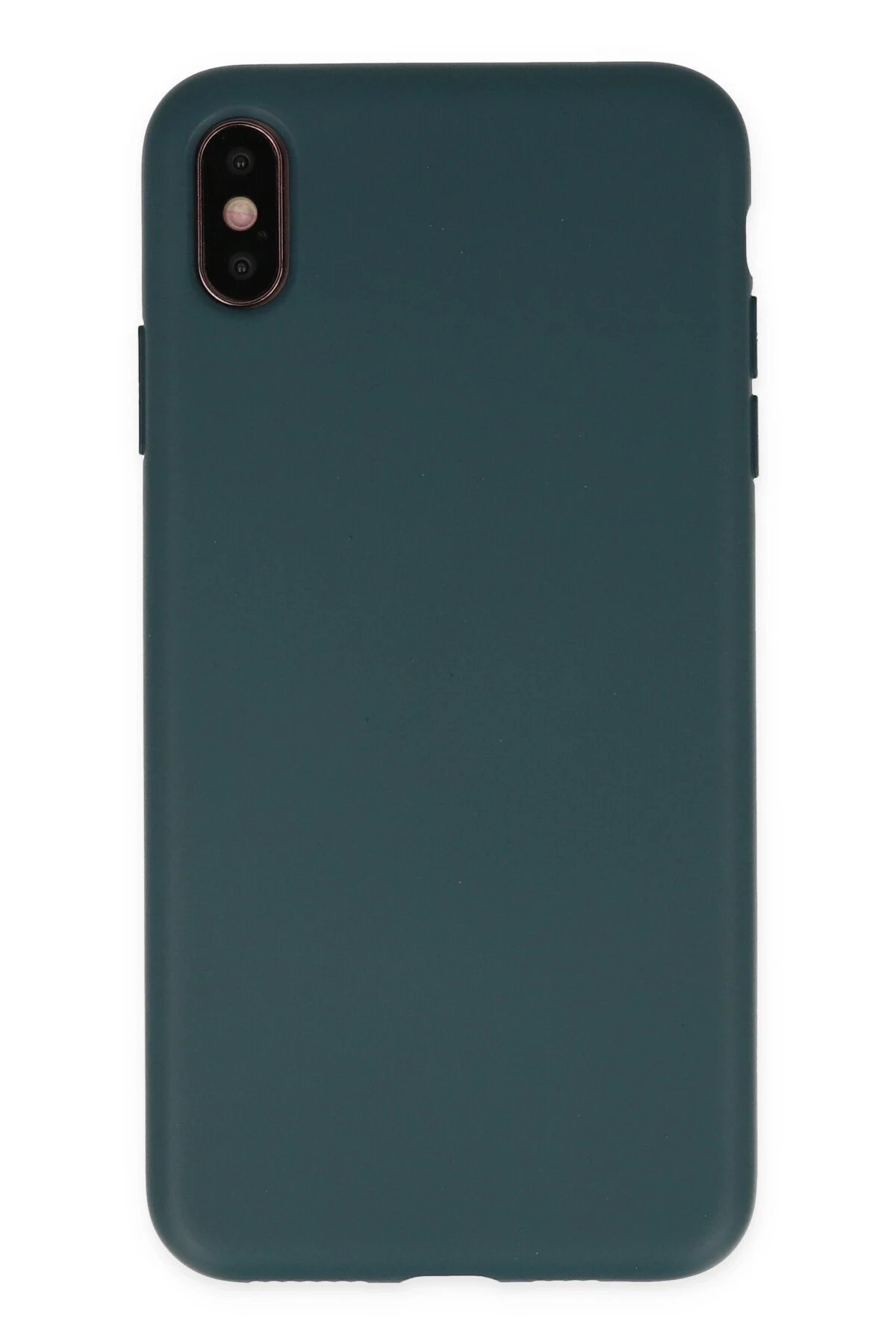 Newface iPhone XS Max Kılıf Nano içi Kadife Silikon - Koyu Yeşil