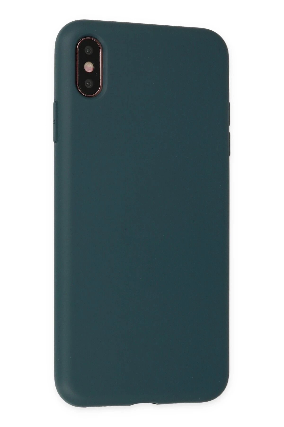 Newface iPhone XS Max Kılıf Nano içi Kadife Silikon - Koyu Yeşil