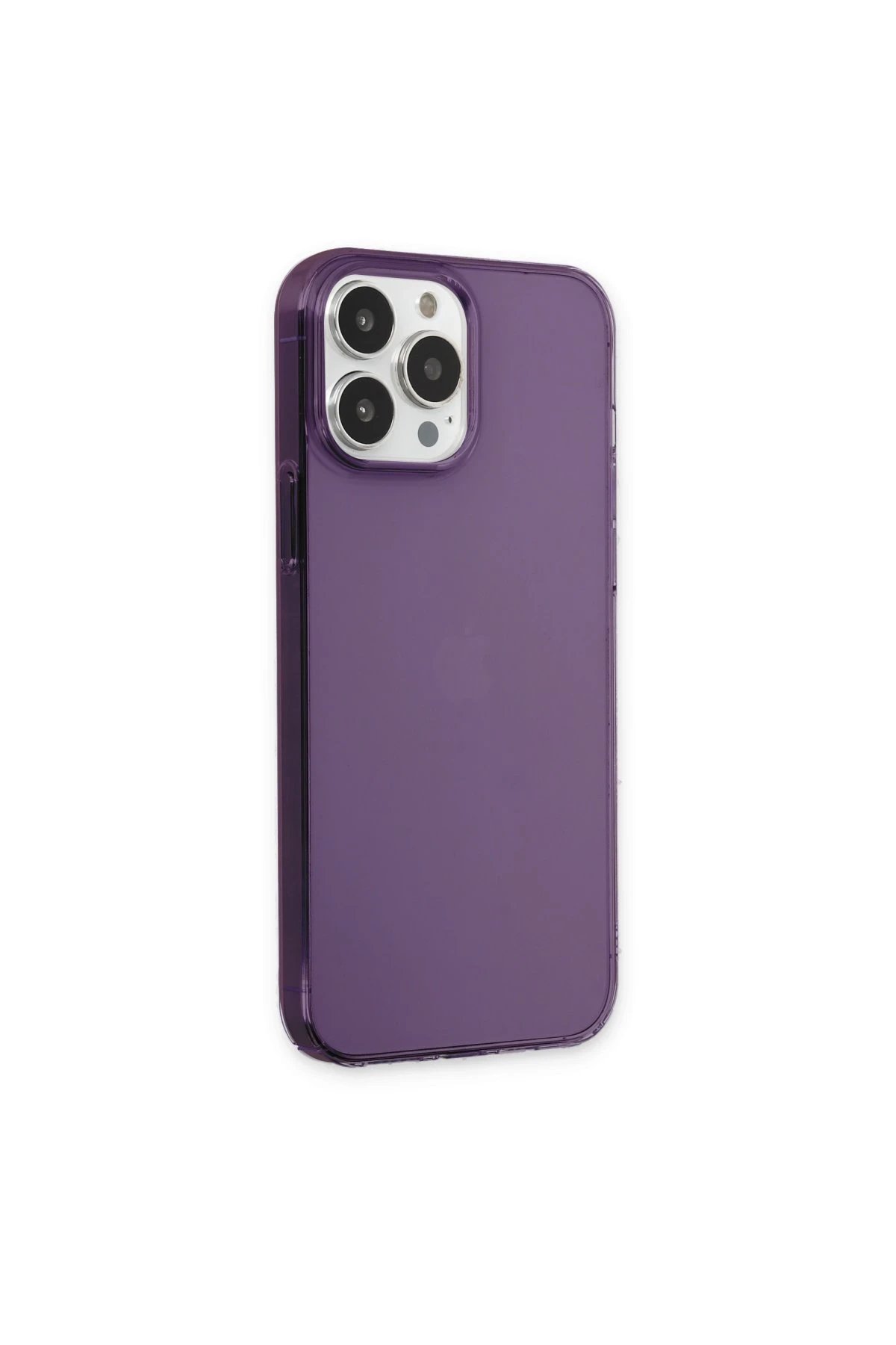 Newface iPhone 13 Pro Max Kılıf Pc Sert Şeffaf Kapak - Mor