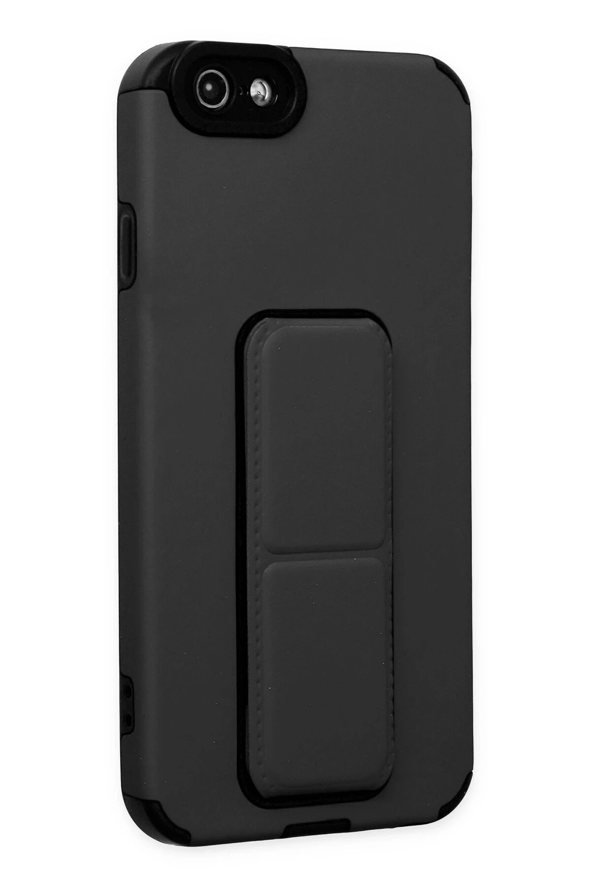 Newface iPhone 6 Kılıf Mega Standlı Silikon - Siyah