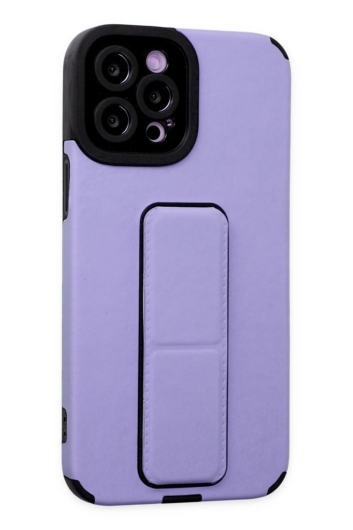 Newface iPhone 12 Pro Max Kılıf Mega Standlı Silikon - Lila