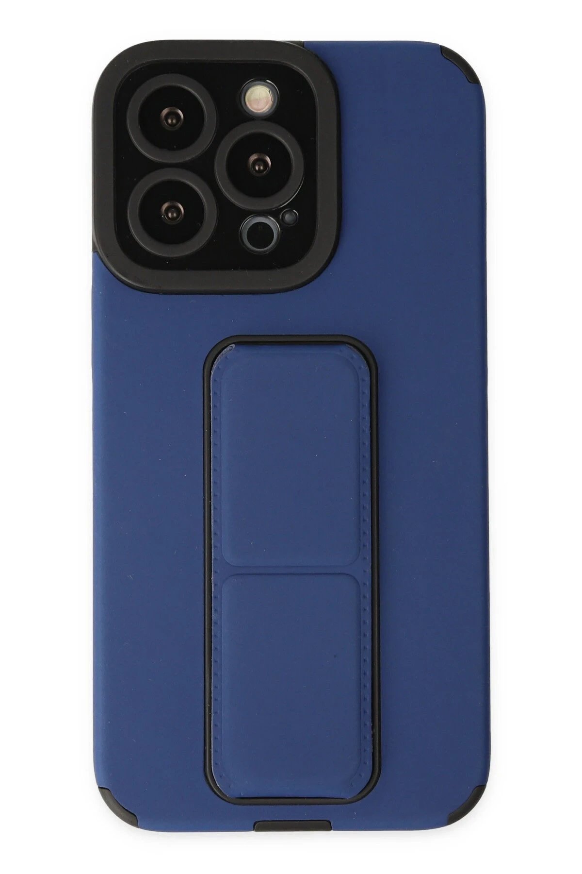 Newface iPhone 13 Pro Kılıf Mega Standlı Silikon - Mavi