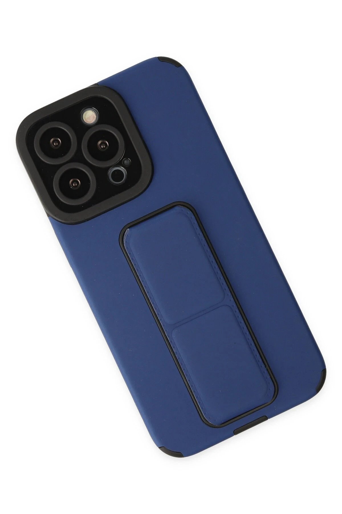 Newface iPhone 13 Pro Kılıf Mega Standlı Silikon - Mavi