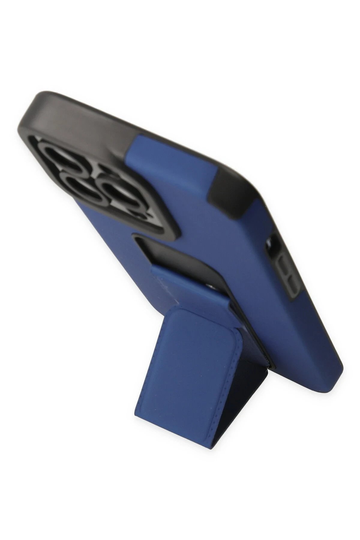 Newface iPhone 13 Pro Kılıf Mega Standlı Silikon - Mavi