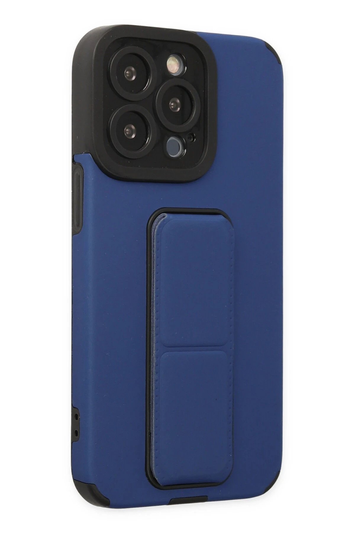 Newface iPhone 13 Pro Kılıf Mega Standlı Silikon - Mavi