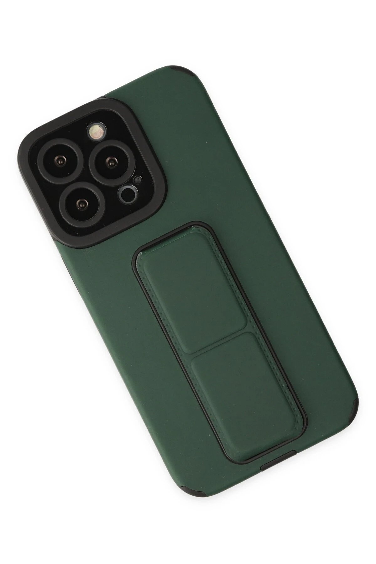 Newface iPhone 13 Pro Kılıf Mega Standlı Silikon - Yeşil