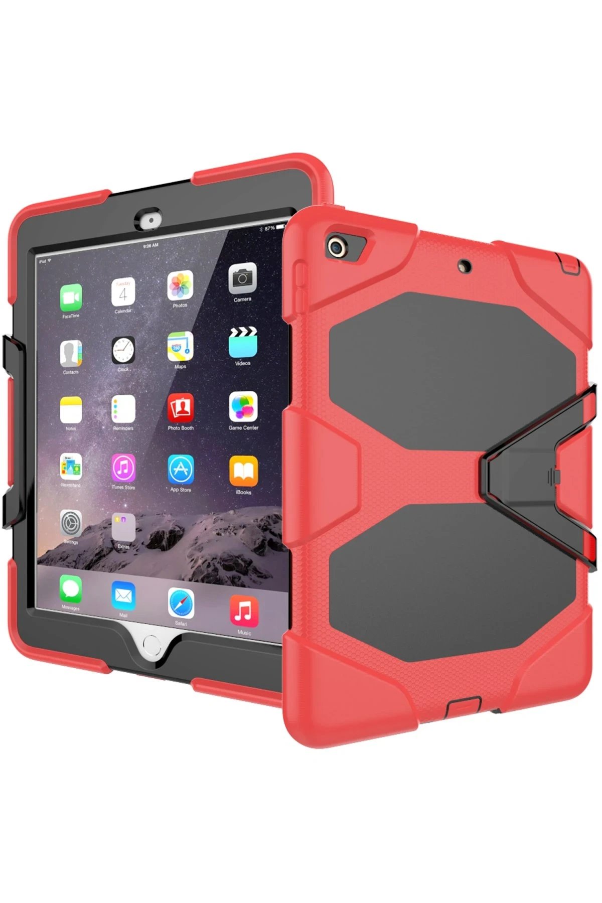 Newface iPad 5 Air 9.7 Kılıf Griffin Tablet Kapak - Kırmızı