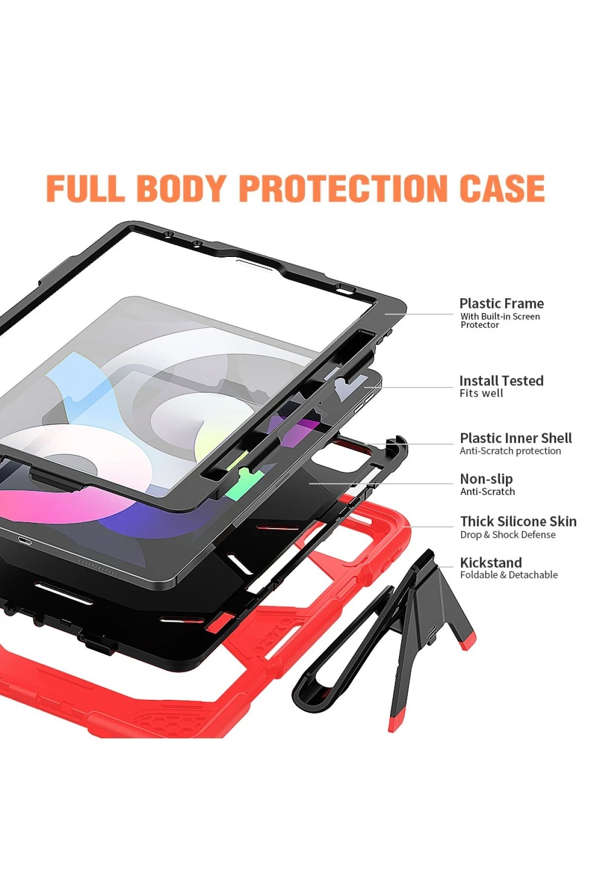 Newface iPad Pro 11 (2020) Kılıf Griffin Tablet Kapak - Kırmızı