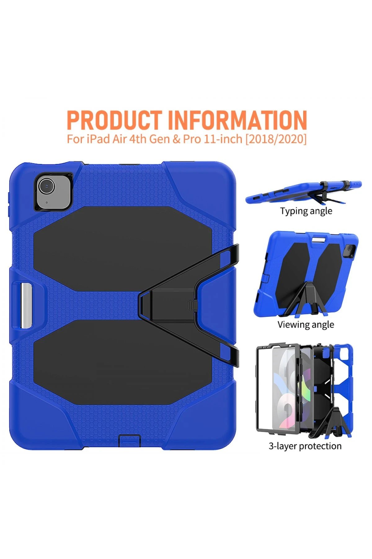 Newface iPad Pro 11 (2020) Kılıf Griffin Tablet Kapak - Mavi