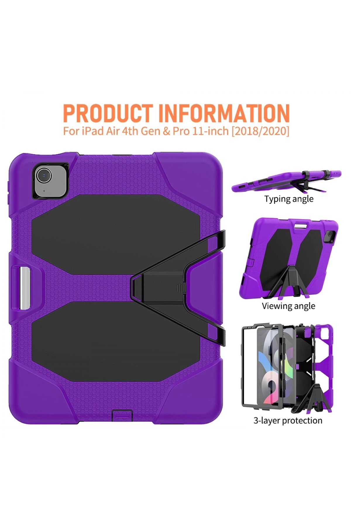 Newface iPad Pro 11 (2020) Kılıf Griffin Tablet Kapak - Mor