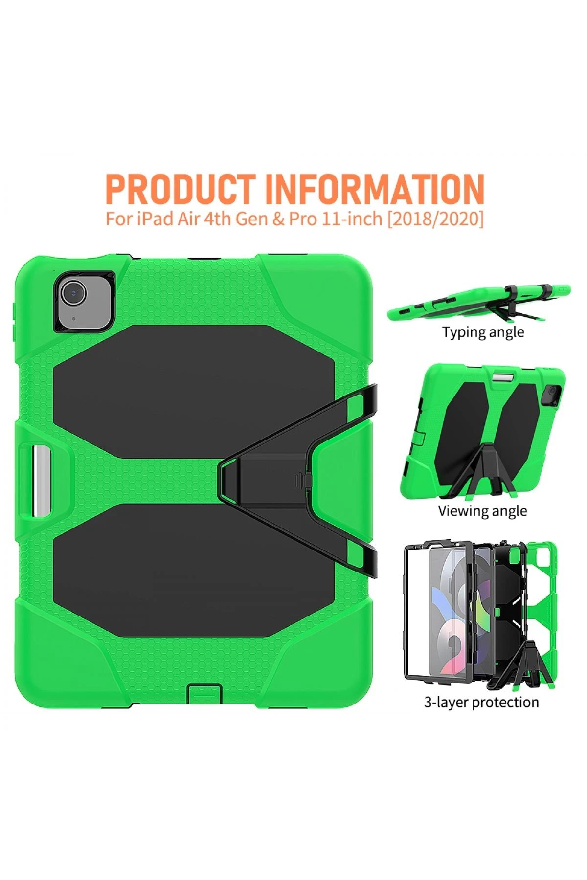 Newface iPad Pro 11 (2020) Kılıf Griffin Tablet Kapak - Yeşil