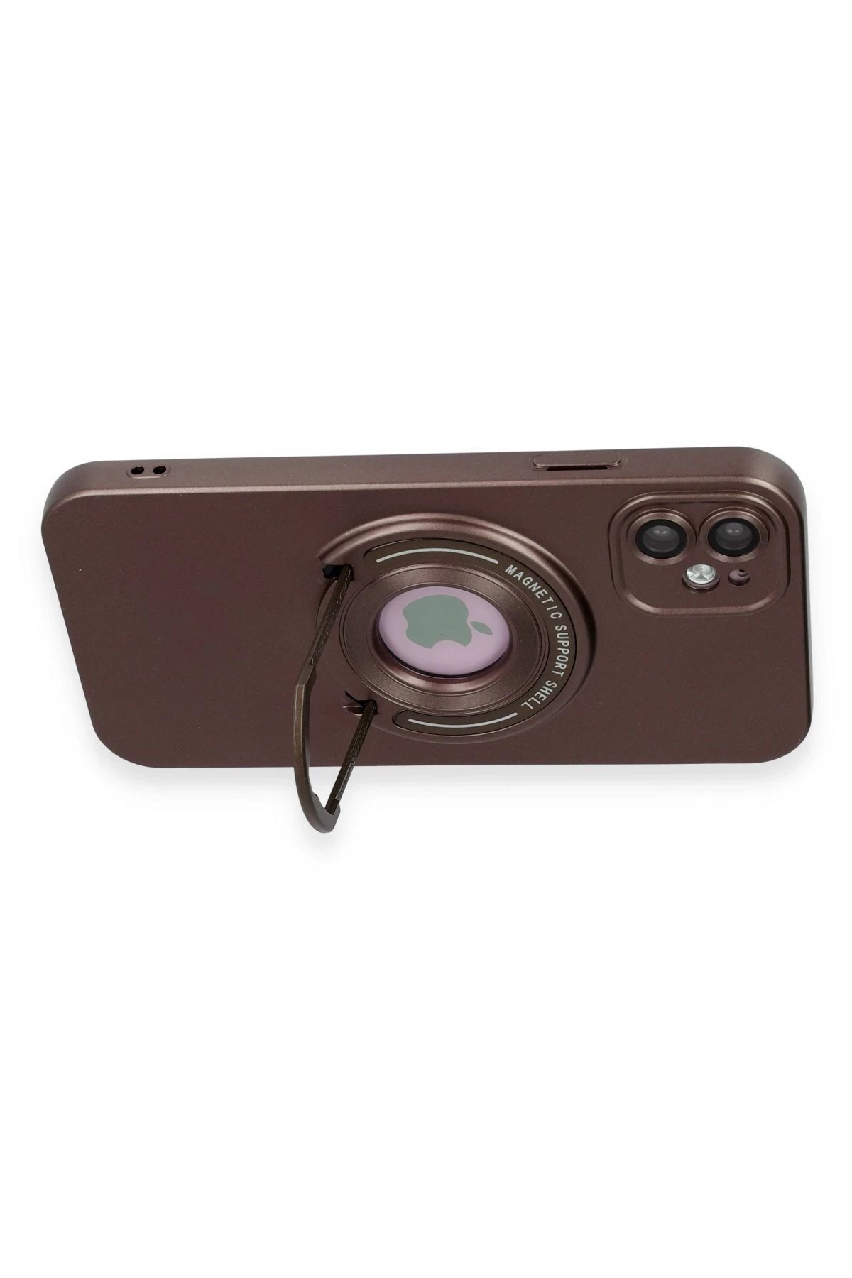 Newface iPhone 12 Kılıf Lukka Magneticsafe Kapak - Kahverengi