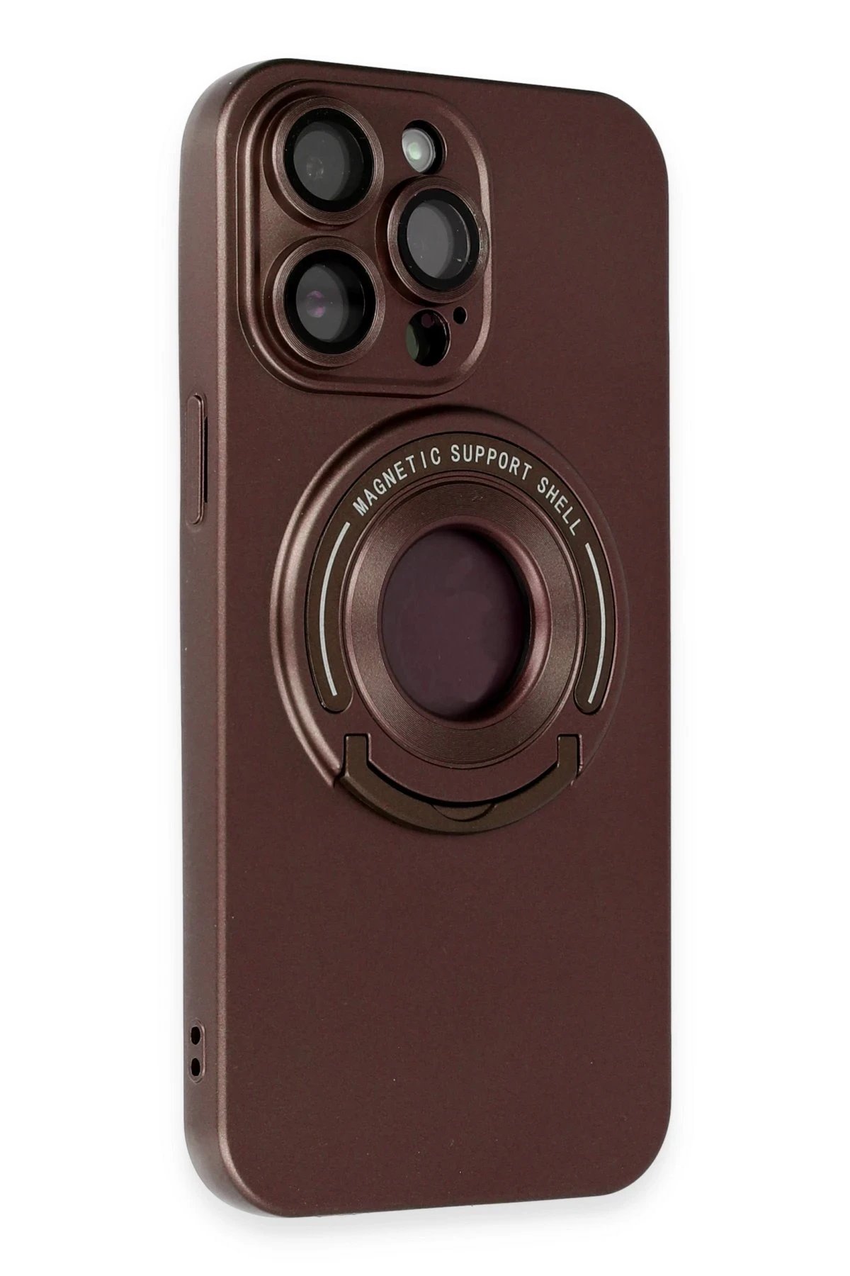 Newface iPhone 13 Pro Max Kılıf Lukka Magneticsafe Kapak - Kahverengi