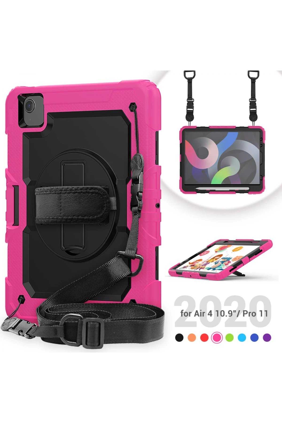 Newface iPad Pro 11 (2020) Kılıf Pars Tablet Kapak - Pembe