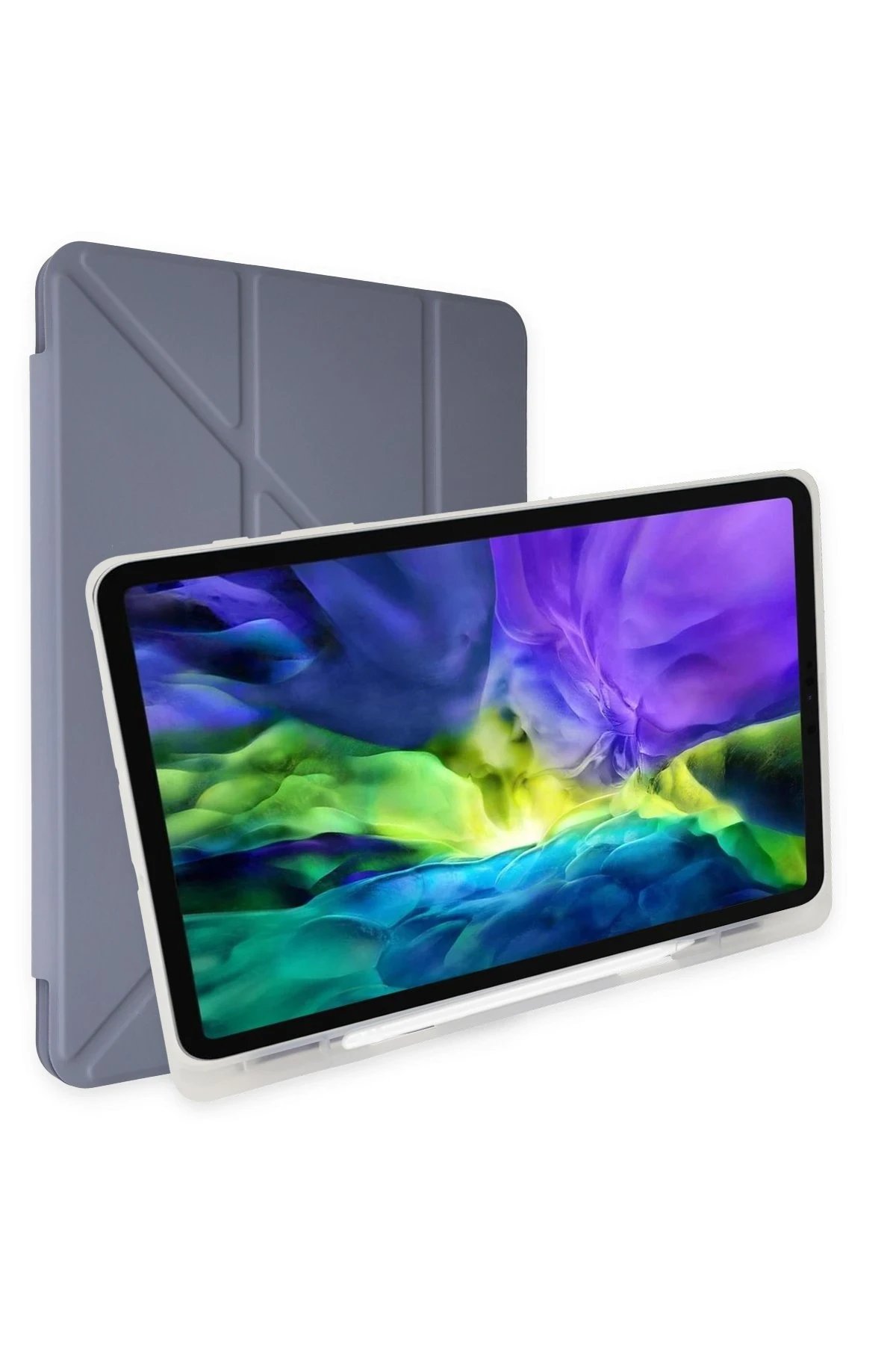 Newface iPad 9.7 (2018) Kılıf Kalemlikli Mars Tablet Kılıfı - Lila