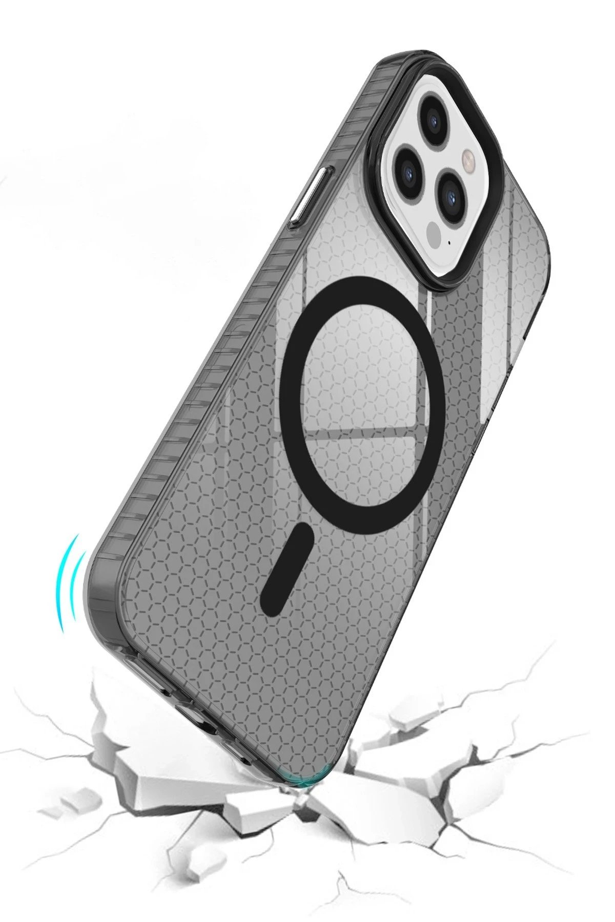 Newface iPhone 12 Pro Max Kılıf Beta Magneticsafe Silikon - Siyah