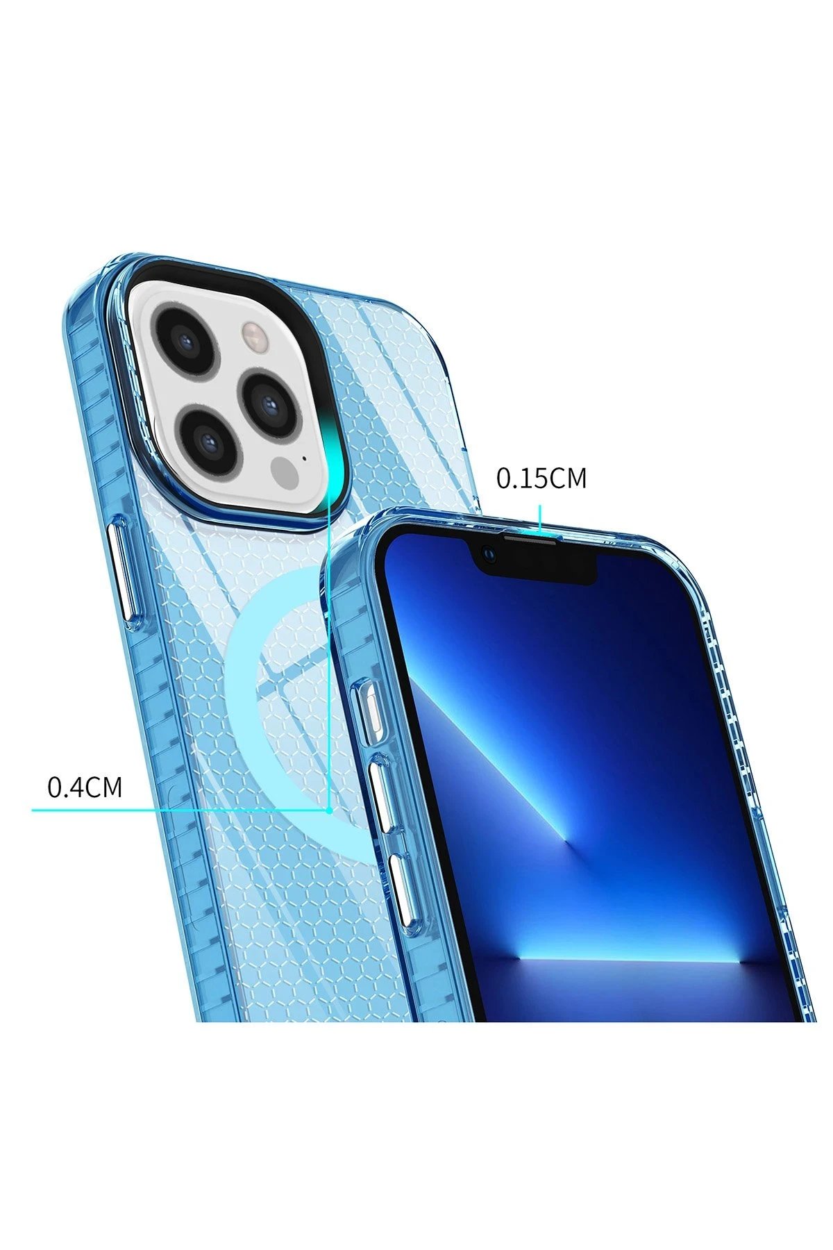 Newface iPhone 12 Pro Max Kılıf Beta Magneticsafe Silikon - Mavi