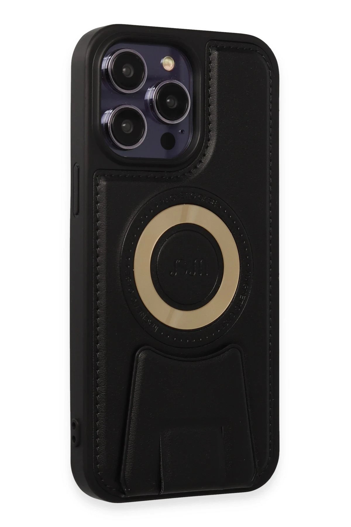 Newface iPhone 14 Pro Kılıf Merkür Magneticsafe Standlı Kapak - Siyah