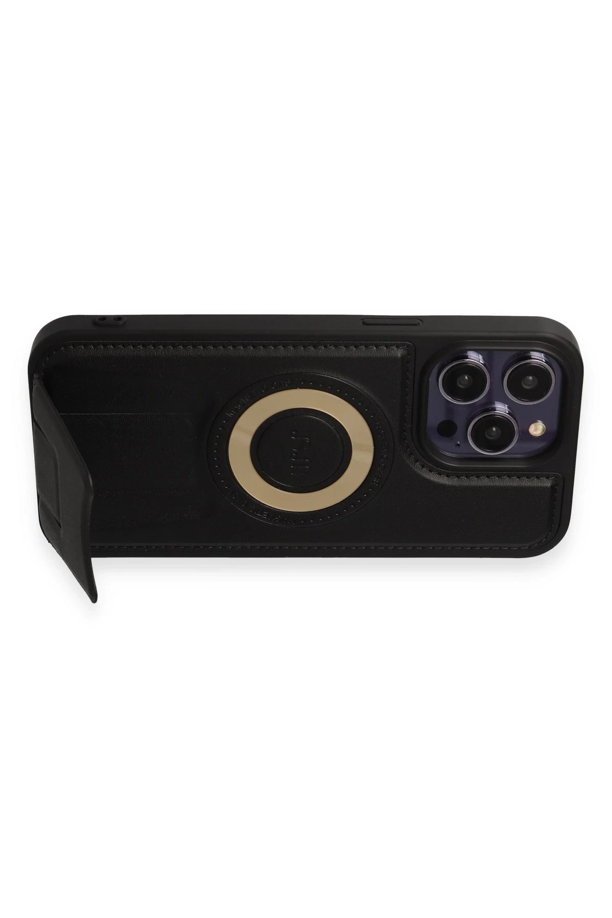 Newface iPhone 14 Pro Kılıf Merkür Magneticsafe Standlı Kapak - Siyah