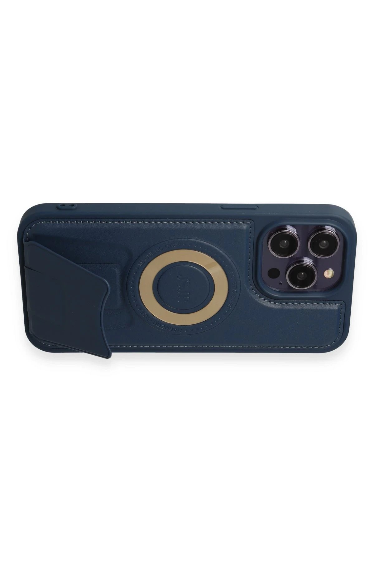 Newface iPhone 14 Pro Kılıf Merkür Magneticsafe Standlı Kapak - Lacivert