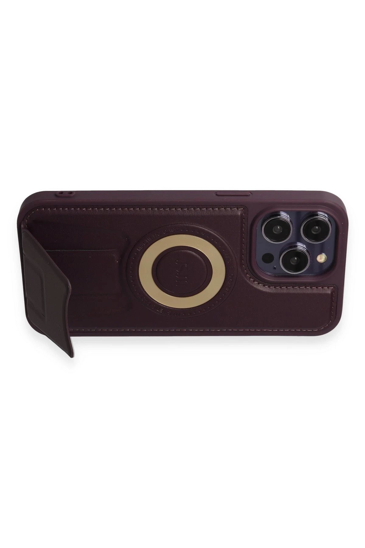 Newface iPhone 14 Pro Kılıf Merkür Magneticsafe Standlı Kapak - Derin Mor