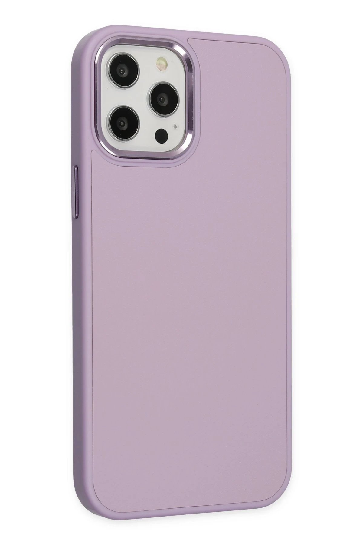 Newface iPhone 12 Pro Max Kılıf Asya Deri Silikon - Lila