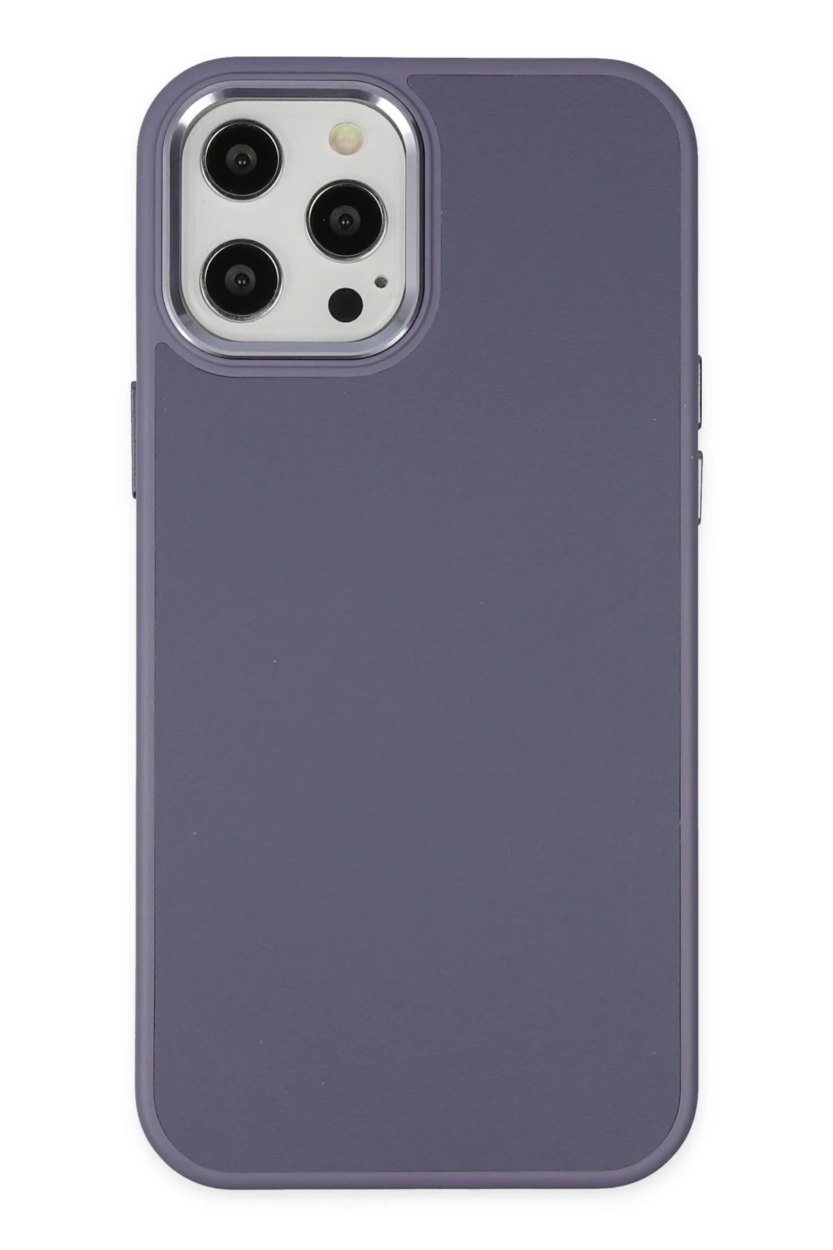 Newface iPhone 12 Pro Max Kılıf Asya Deri Silikon - Mor